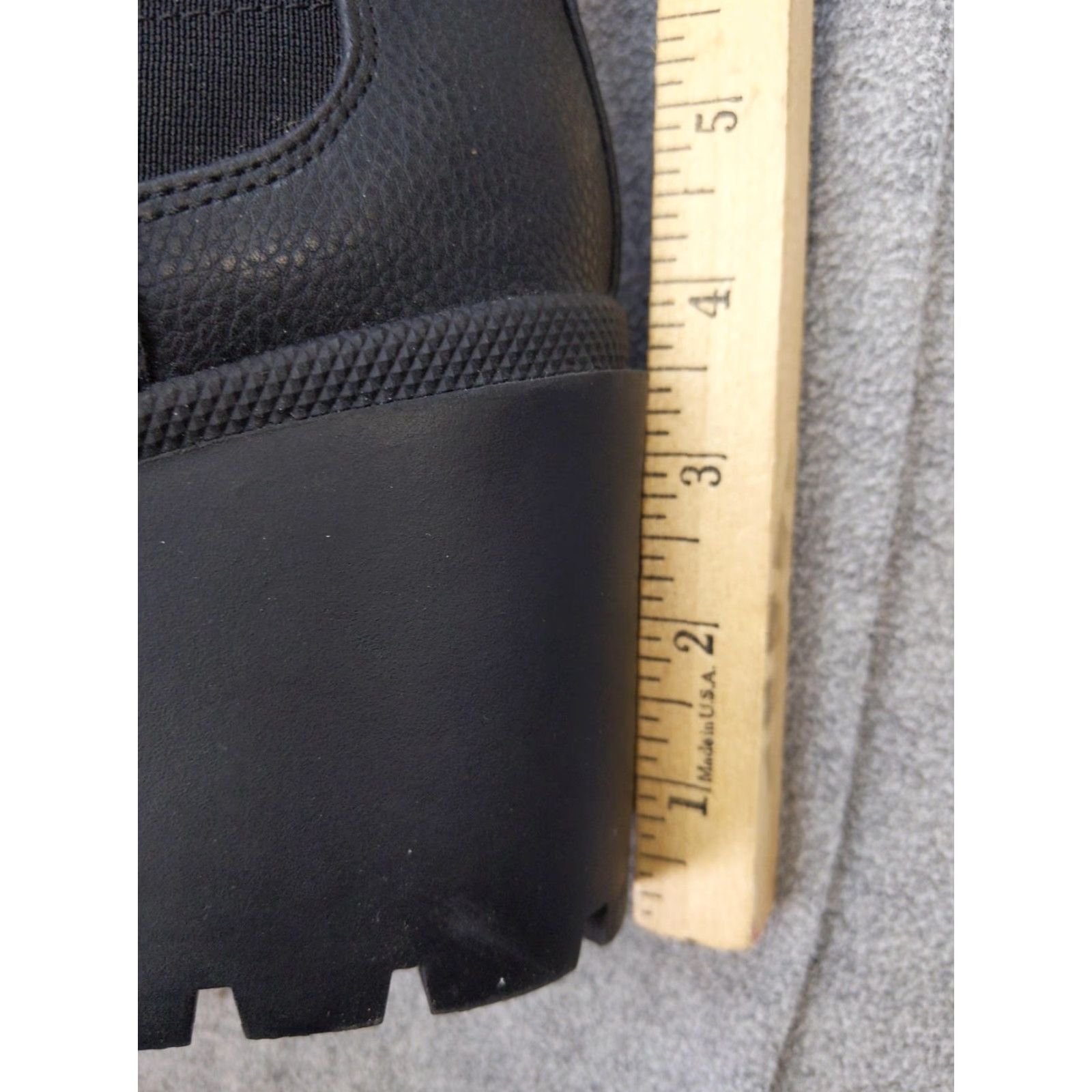 Vintage Mix No. 6 Boots Womens 9 Black Chelsea Lug Sole Ankle Buckle Block Heel Casual Winter Shoes Size US 9 / IT 39 - 4 Thumbnail