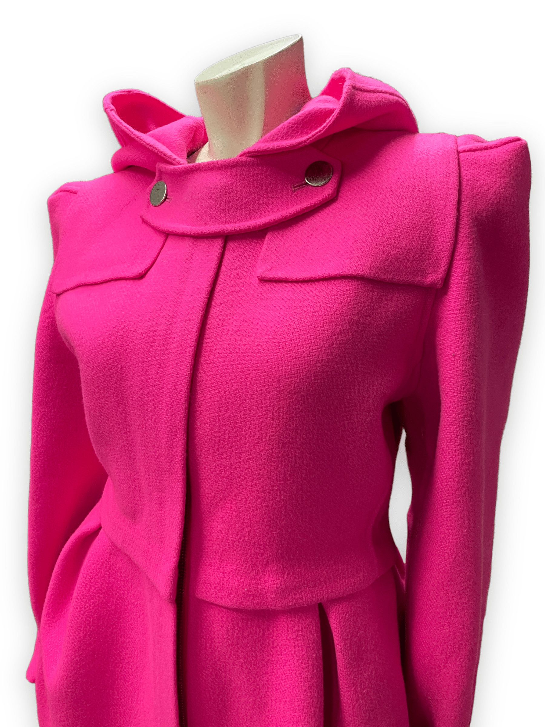 Marc Jacobs Fall 2009 Marc Jacobs Hot Pink Hooded Wool Coat Size S Size S / US 4 / IT 40 - 4 Thumbnail