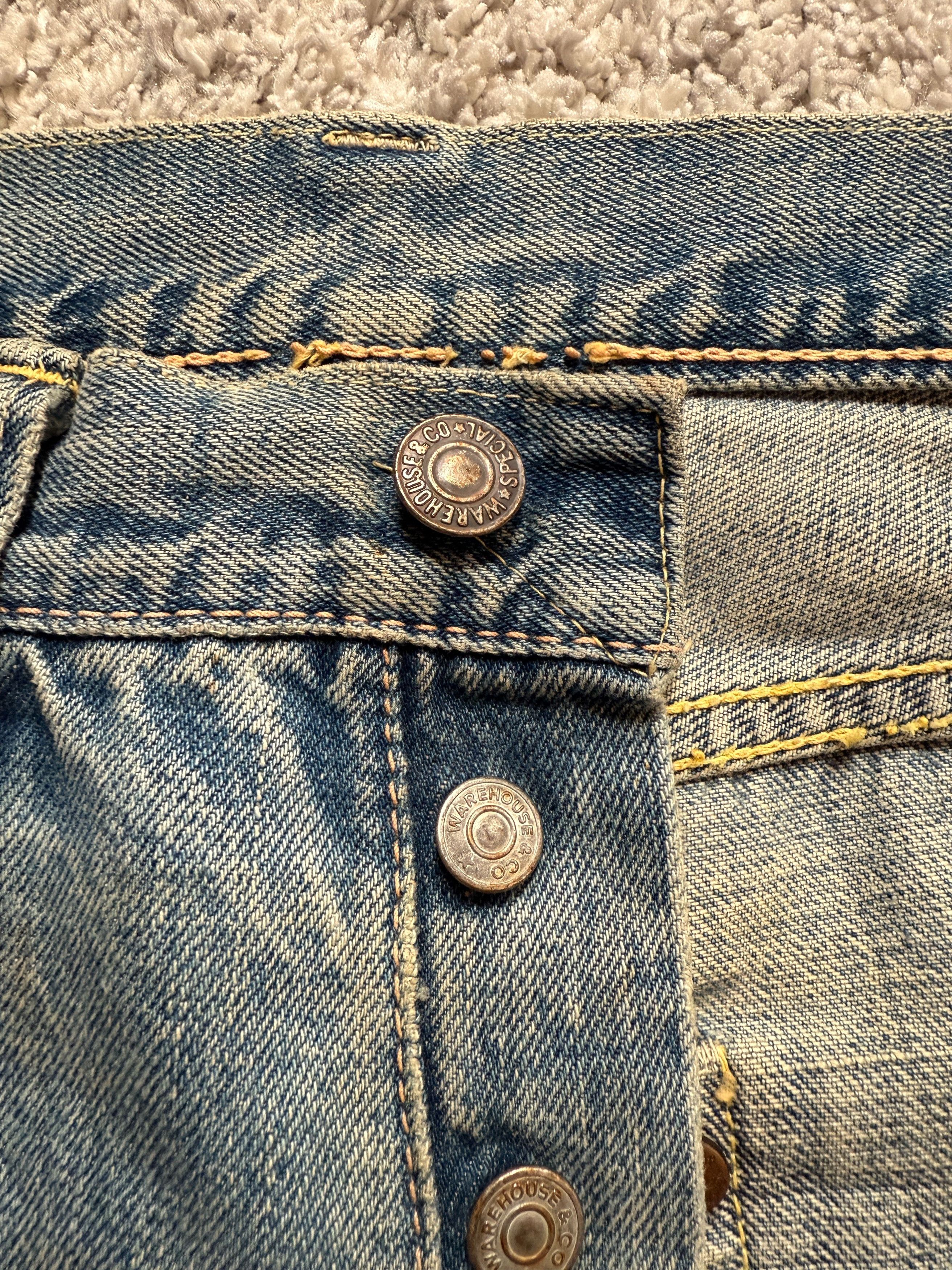 Japanese Brand × Vintage × Warehouse Warehouse Japan Double Knee Vintage Jeans Punk Grunge Chrome Size US 30 / EU 46 - 8 Thumbnail
