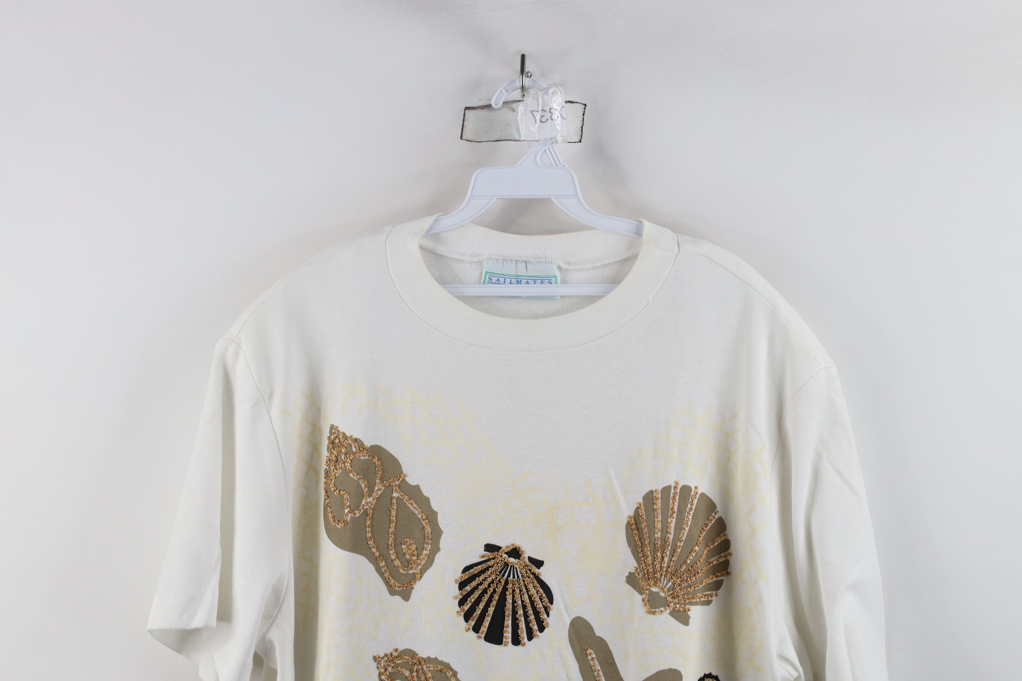 Vintage Vintage 90s Streetwear Seashell Starfish Beach T-Shirt USA Size 3XL / US 20-22 - 2 Thumbnail