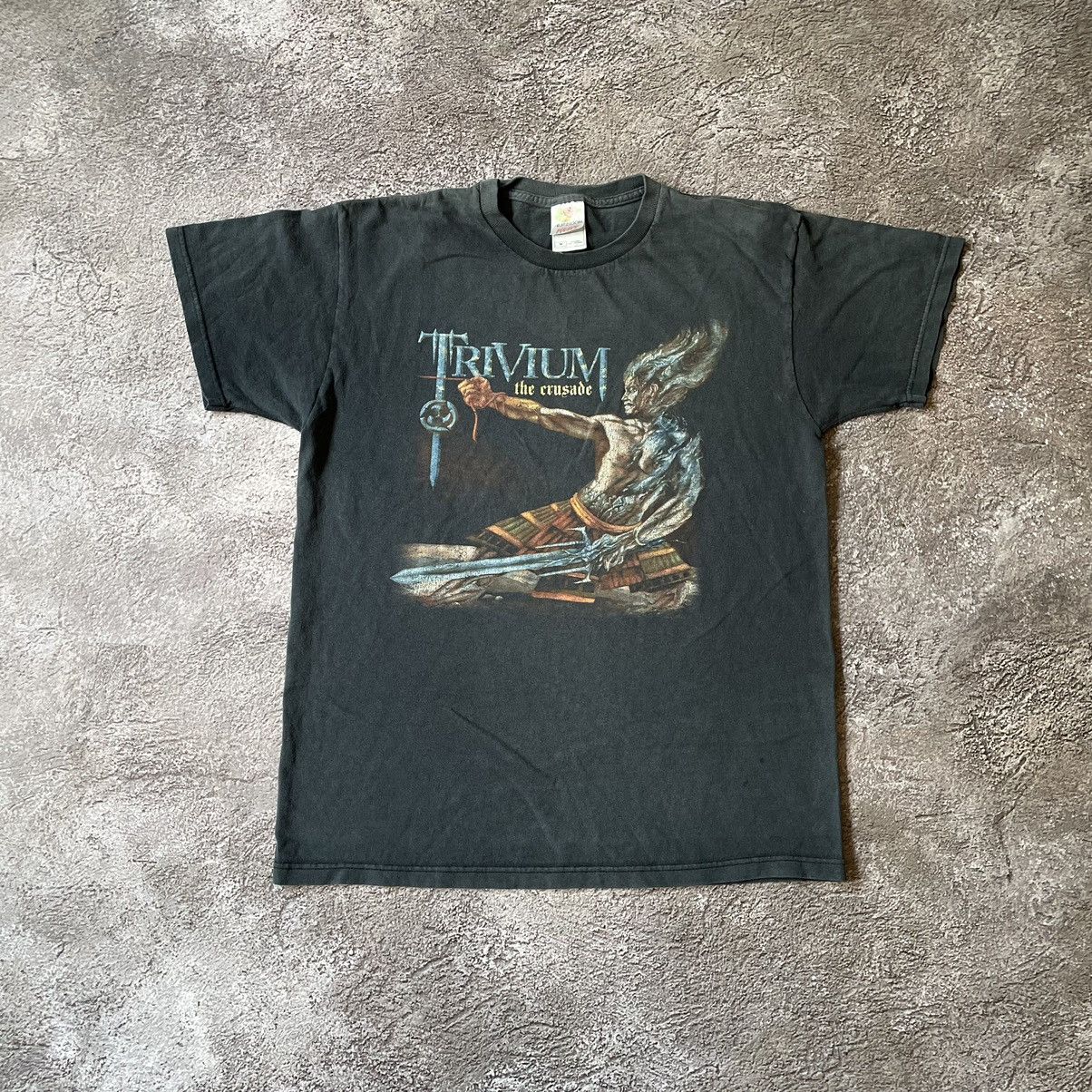 Vintage Vintage 90s Trivium Graphic Tee Sun Faded Punk Grunge Boxy M Size US M / EU 48-50 / 2 - 2 Thumbnail