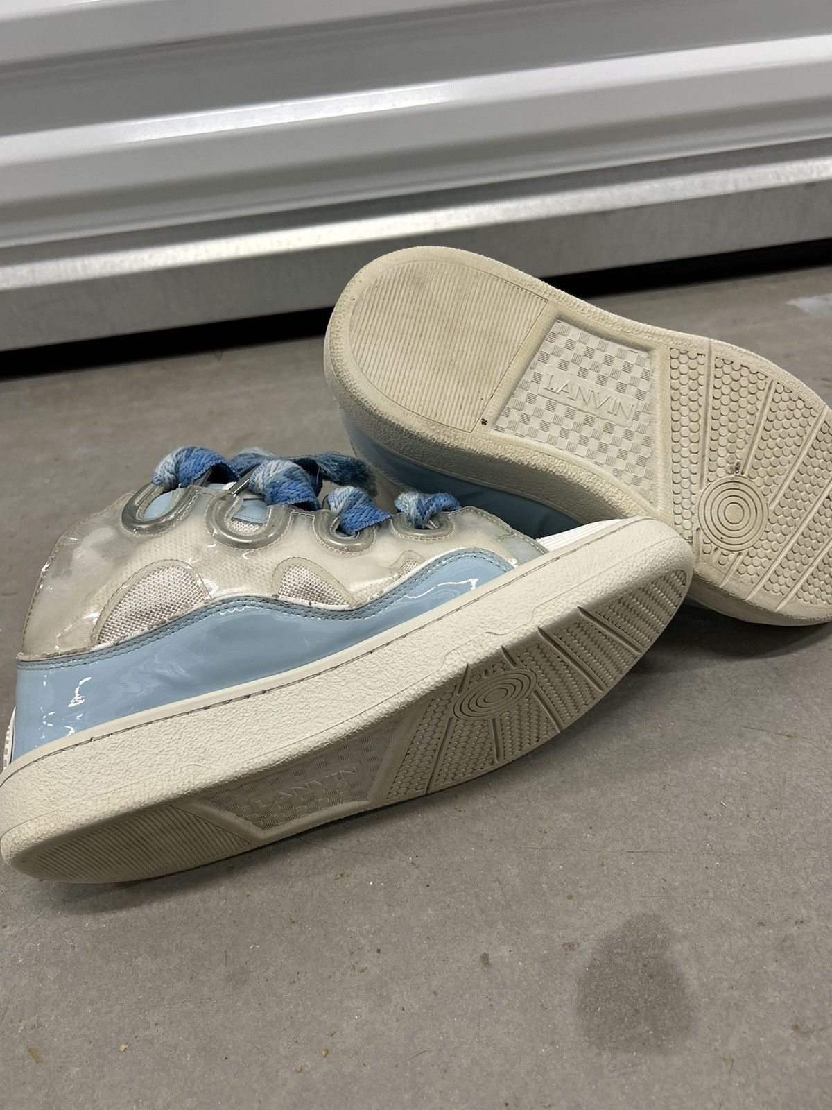 Lanvin Lanvin Curb Sneakers White Baby Blue Size US 10 / EU 43 - 9 Thumbnail