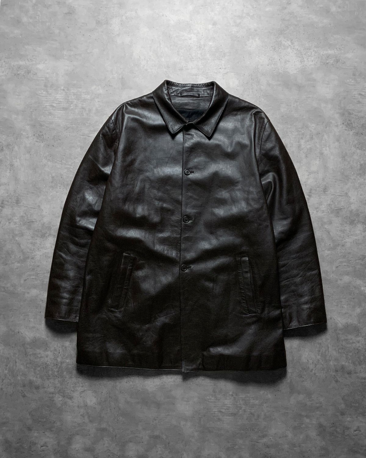 Prada Prada A/W 2000 Brown Leather Overcoat - L Size US L / EU 52-54 / 3 - 1 Thumbnail