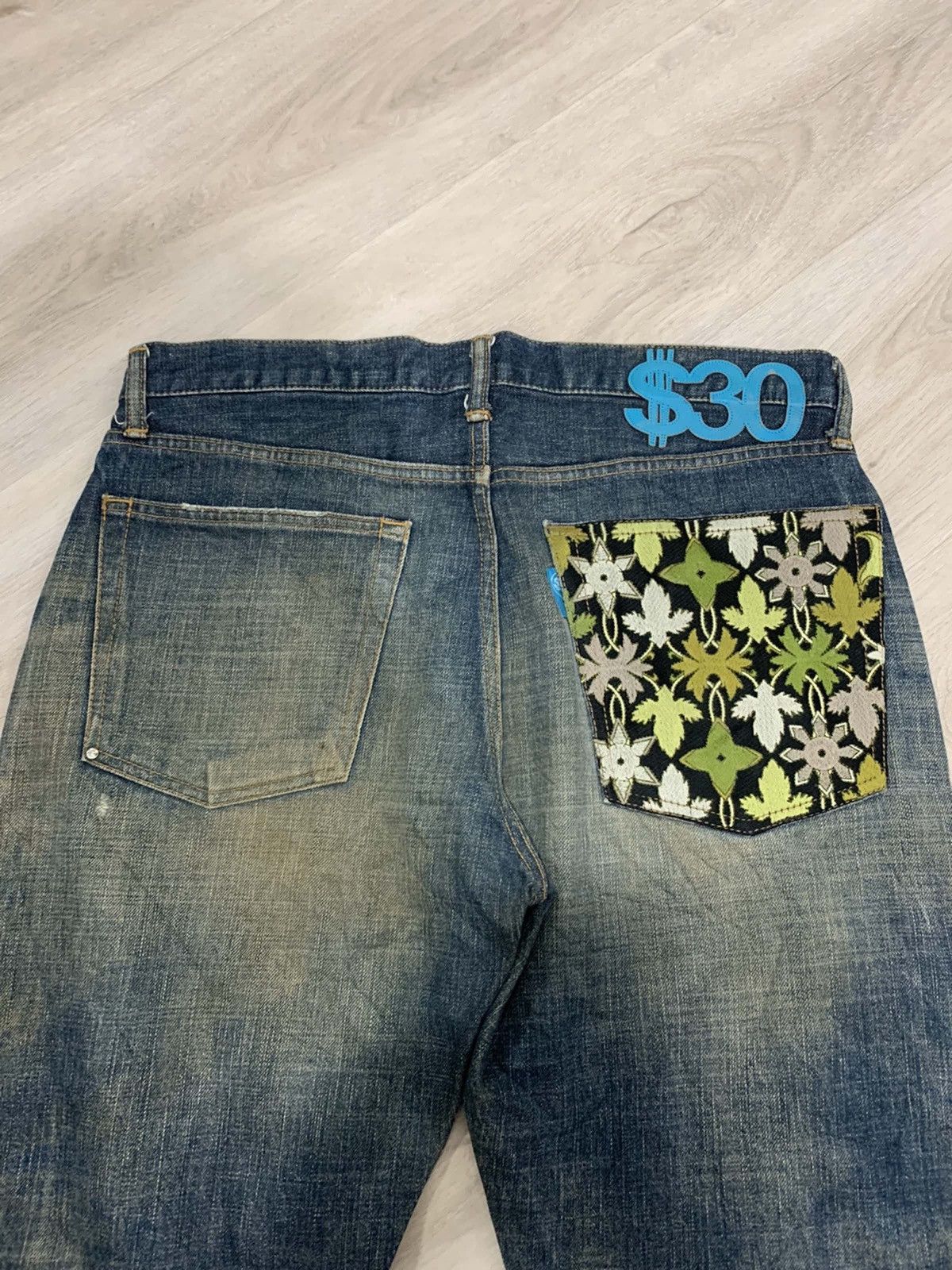 Vintage Swagger embroidery design selvedge denim style Size US 35 - 6 Thumbnail