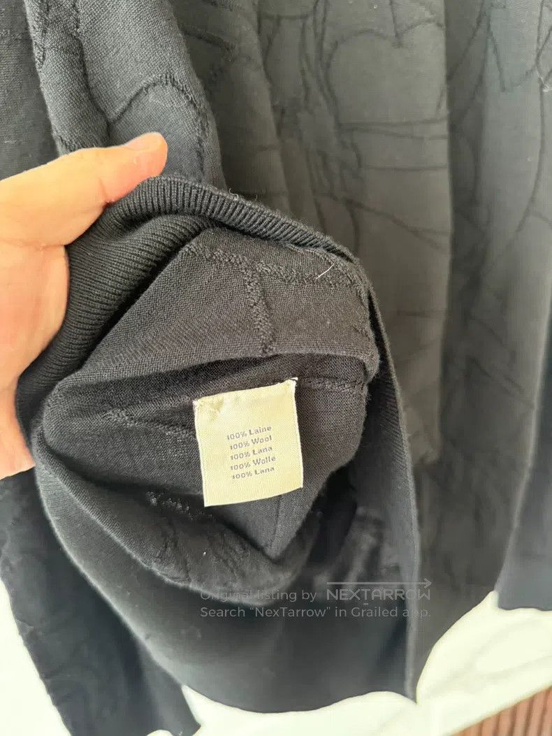 Hermes Hermes Black Textured Knit Long Sleeve Top Size US XL / EU 56 / 4 - 6 Thumbnail