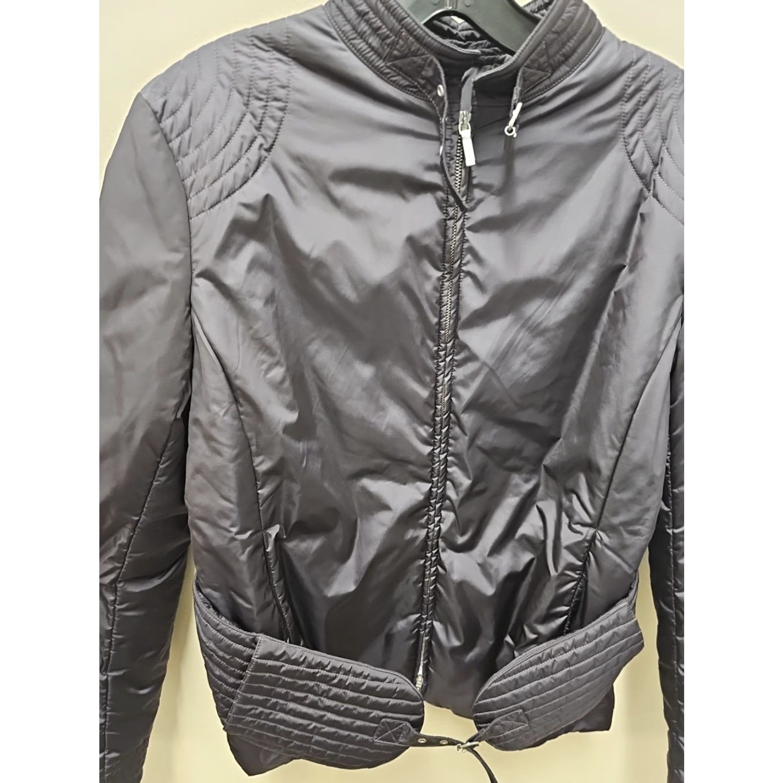 Jil Sander JIL SANDER Belted MOTORCYCLE Jacket SZ 40 Women Multicolor Purple Navy Belted Motorcycle Jacket Women 40 Size S / US 4 / IT 40 - 2 Thumbnail