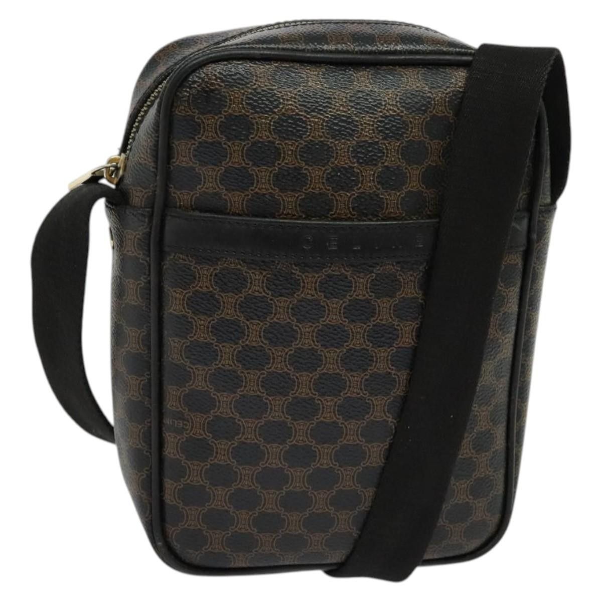 Celine CELINE Macadam Canvas Shoulder Bag Pvc Leather Black Gold Size ONE SIZE - 1 Thumbnail