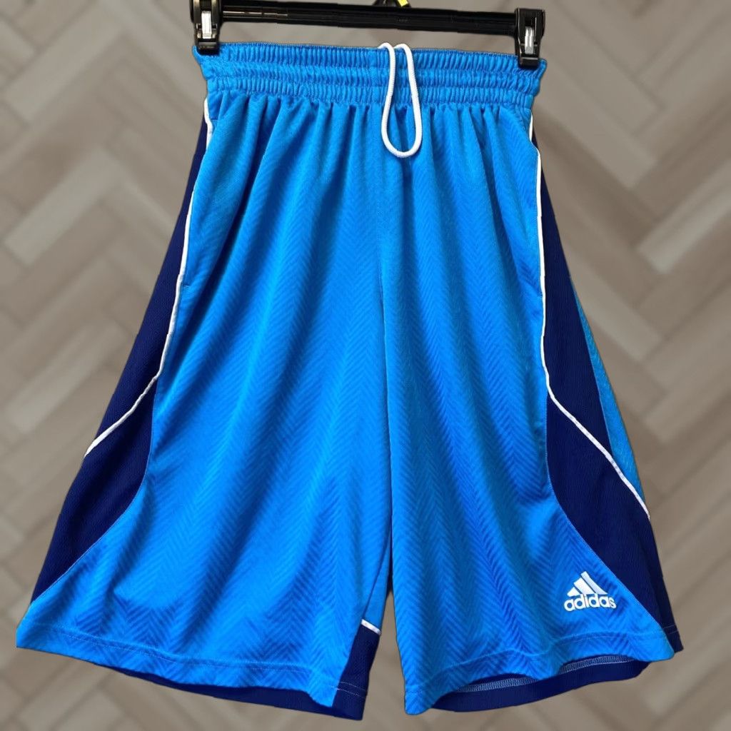 Adidas Adidas Shorts Athletic Teen/Adult M/L 24" Waist 12" Inseam Blue Cotton Slim Fit Pockets Men Size M/L Size US 31 - 1 Thumbnail