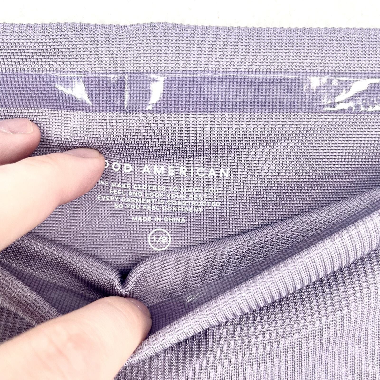 Good American Good American Ribbed Dusty Violet High Waisted Leggings S/M Size 25" / US 0 / IT 36 - 3 Thumbnail