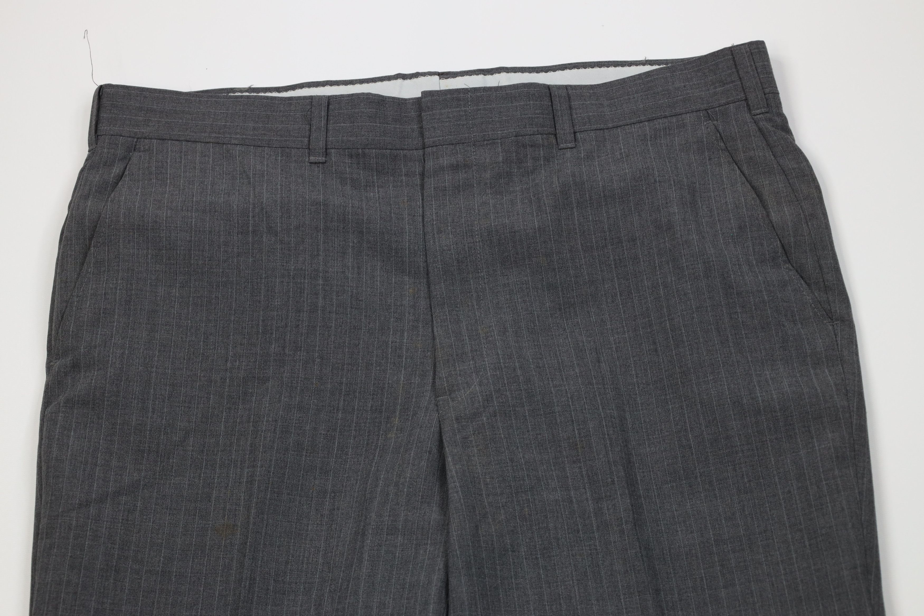 Vintage Vintage 70s Streetwear Striped Wide Leg Chino Pants Gray USA Size US 36 / EU 52 - 2 Thumbnail