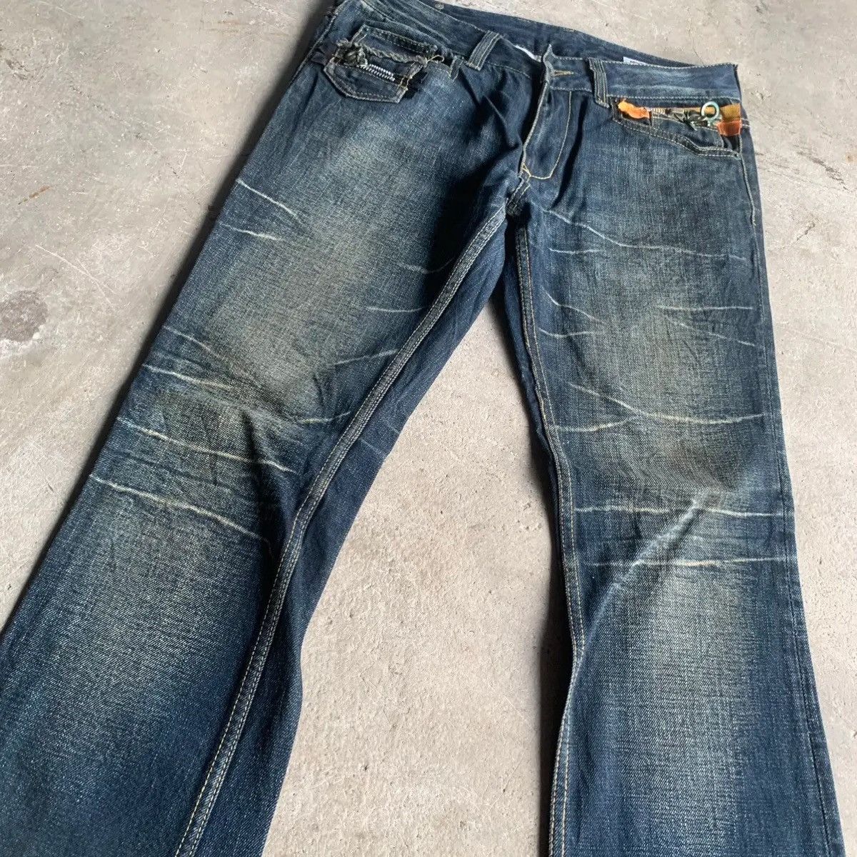 semanticdesign ‼️ SICKS ‼️ SEMATIC DESIGN W33 L32 JEANS FLARE DENIM PANTS Size US 33 - 4 Thumbnail