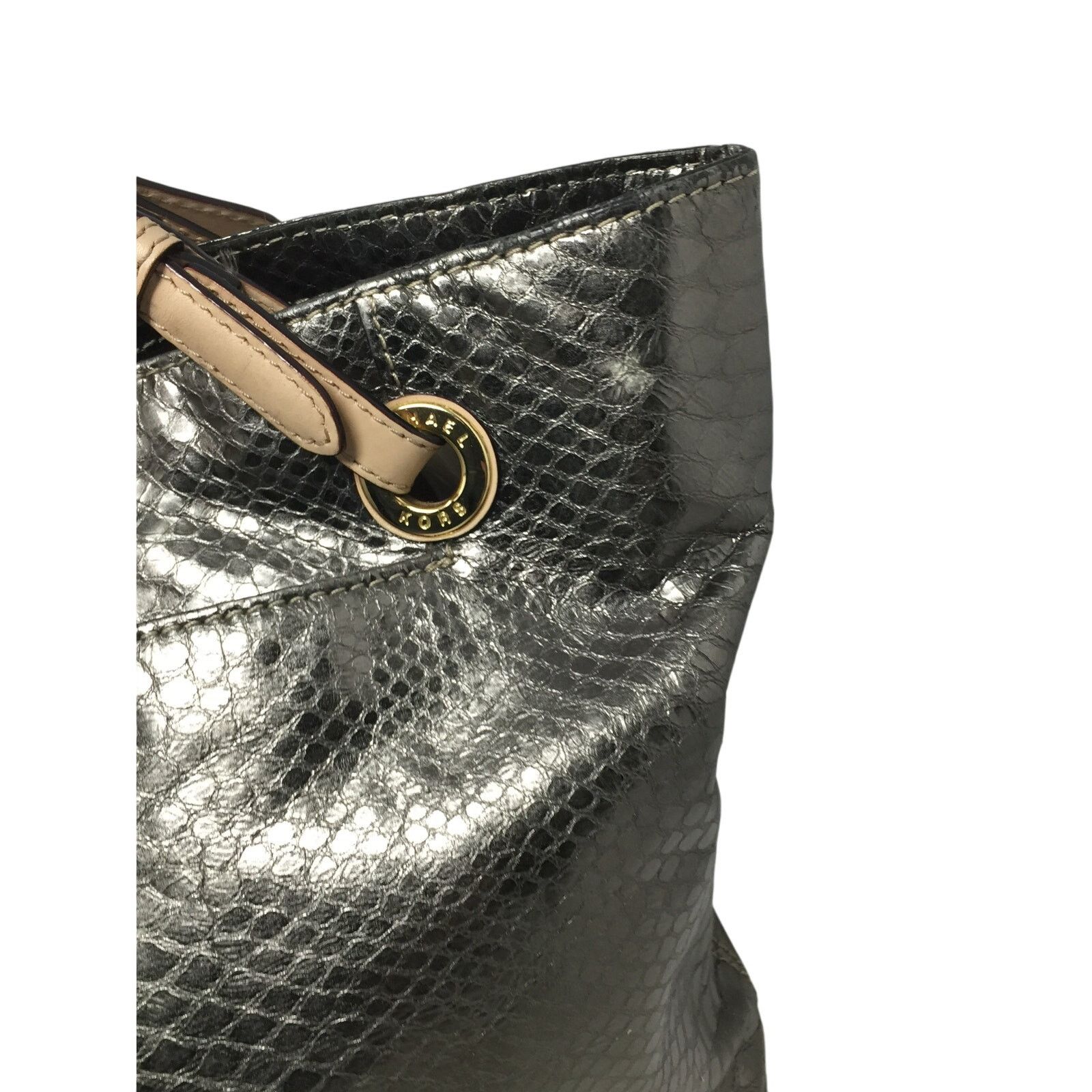 Michael Kors Michael Kors Jet Set Gray Leather Python Embossed Tote Bag Size ONE SIZE - 12 Thumbnail