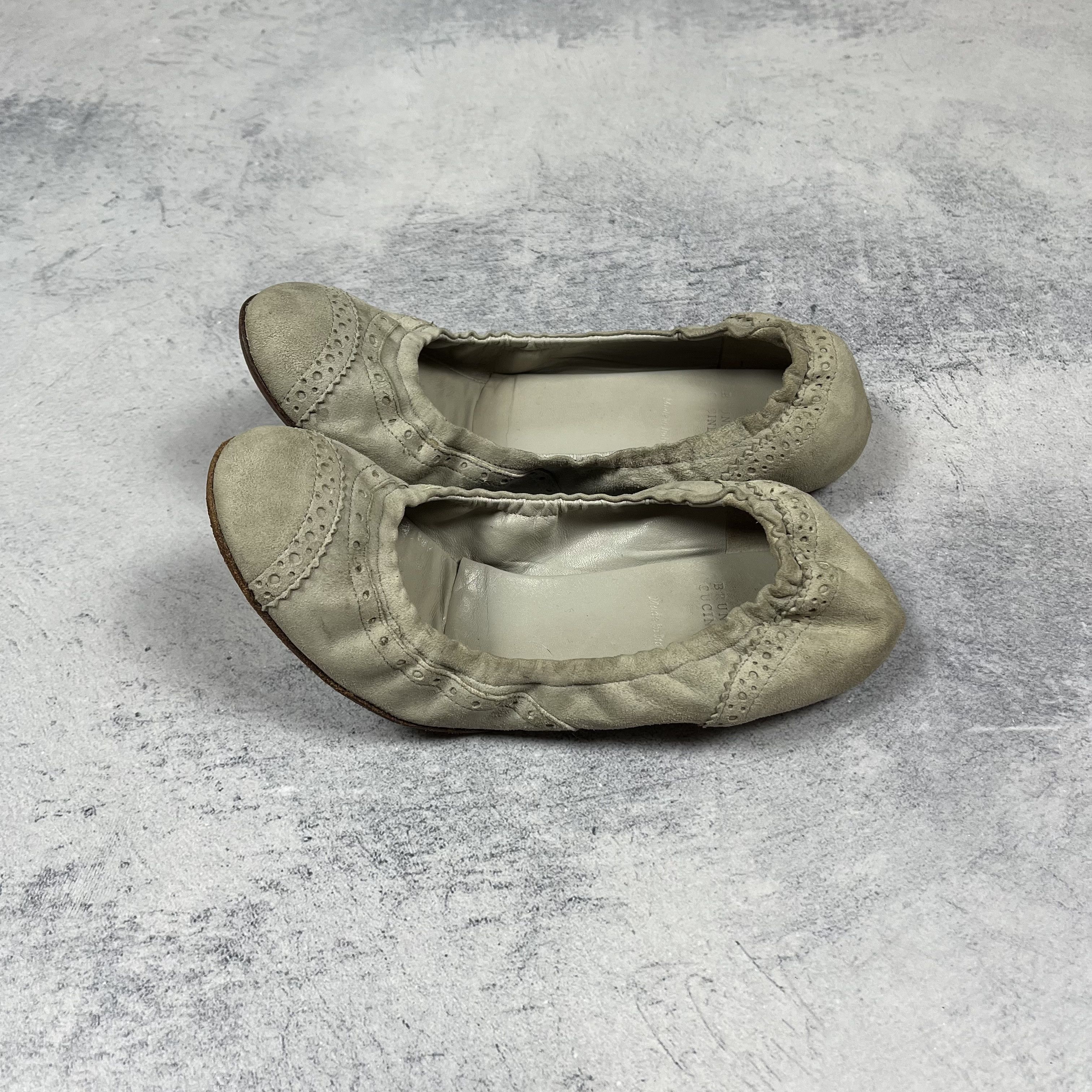 Brunello Cucinelli Ladies Brunello Cucinelli Monili Toe Suede Ballet Flats Size US 6.5 / IT 36.5 - 9 Thumbnail