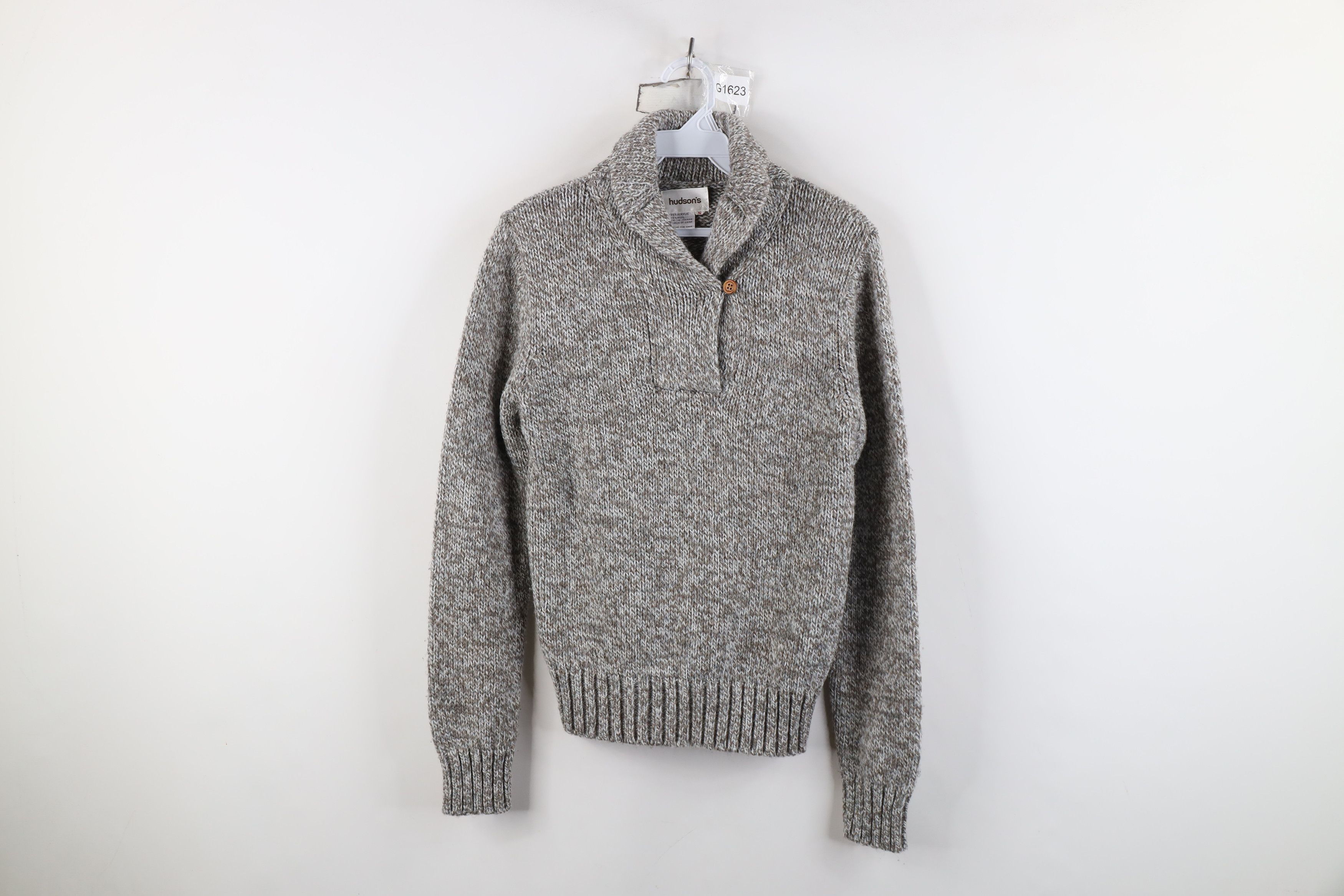 Vintage Vintage 70s Streetwear Wool Blend Knit Shawl Sweater Gray Size S / US 4 / IT 40 - 1 Thumbnail
