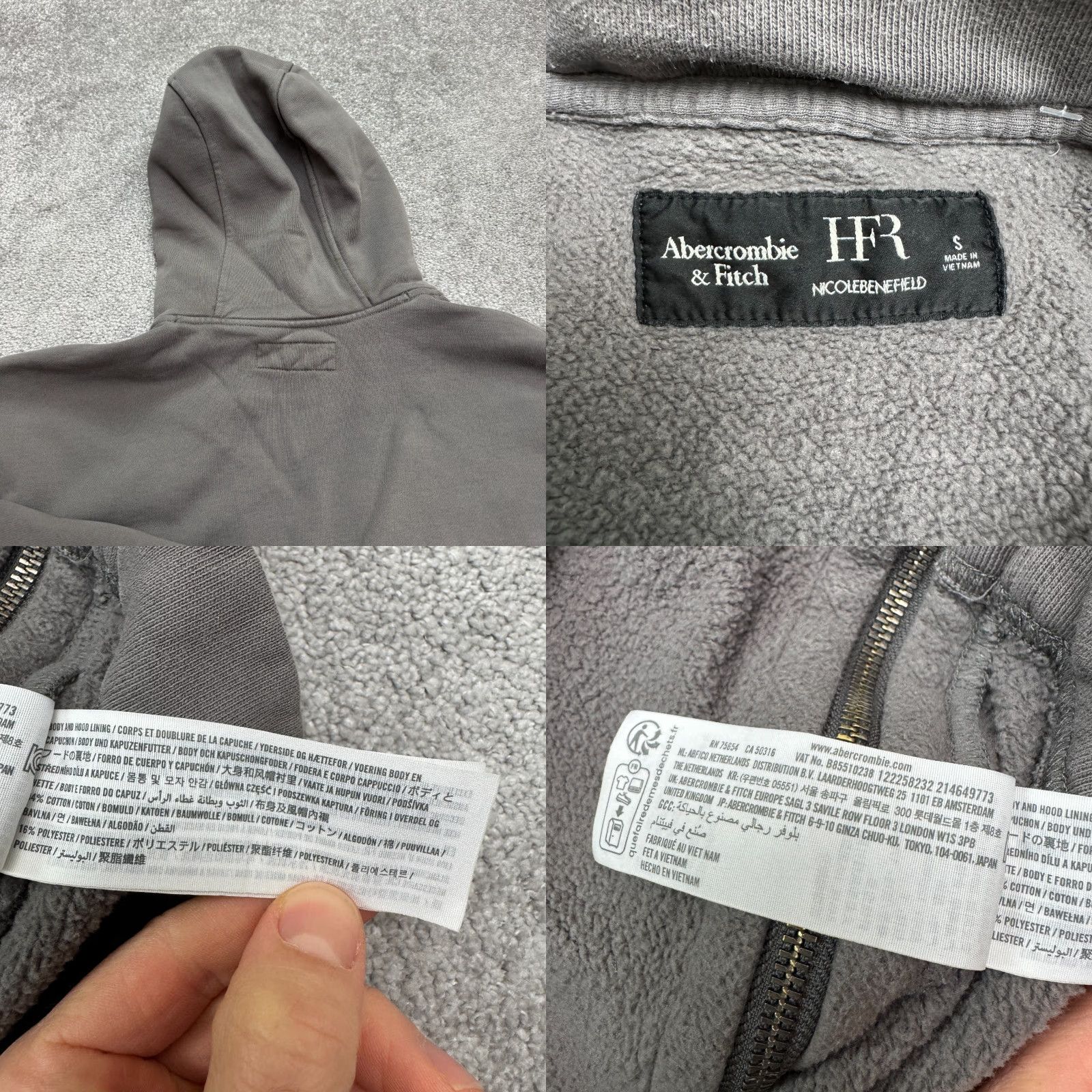 Abercrombie & Fitch Abercrombie & Fitch Hoodie Mens Small Gray Boxy Sweatshirt Knit Pullover Logo Hooded Size US S / EU 44-46 / 1 - 8 Thumbnail