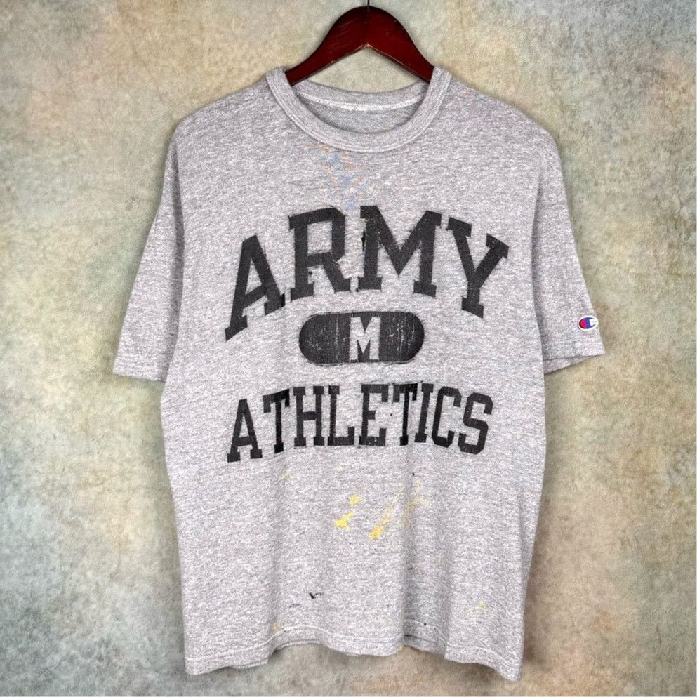 Champion × Vintage VTG 90s US Army Athletics T Shirt Mens Sz M Gray Military Size US M / EU 48-50 / 2 - 1 Thumbnail