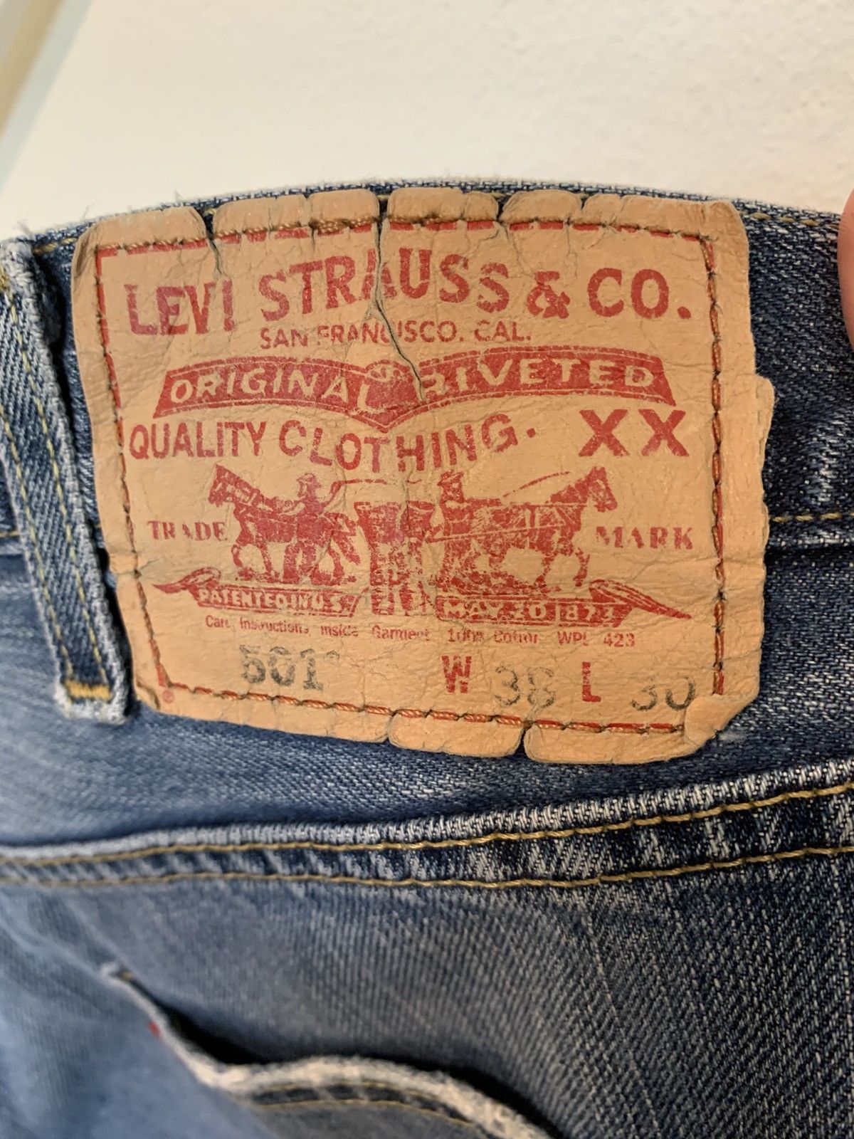 Levi's Vintage Clothing 90s repaired levis 501 Size US 38 / EU 54 - 14 Thumbnail