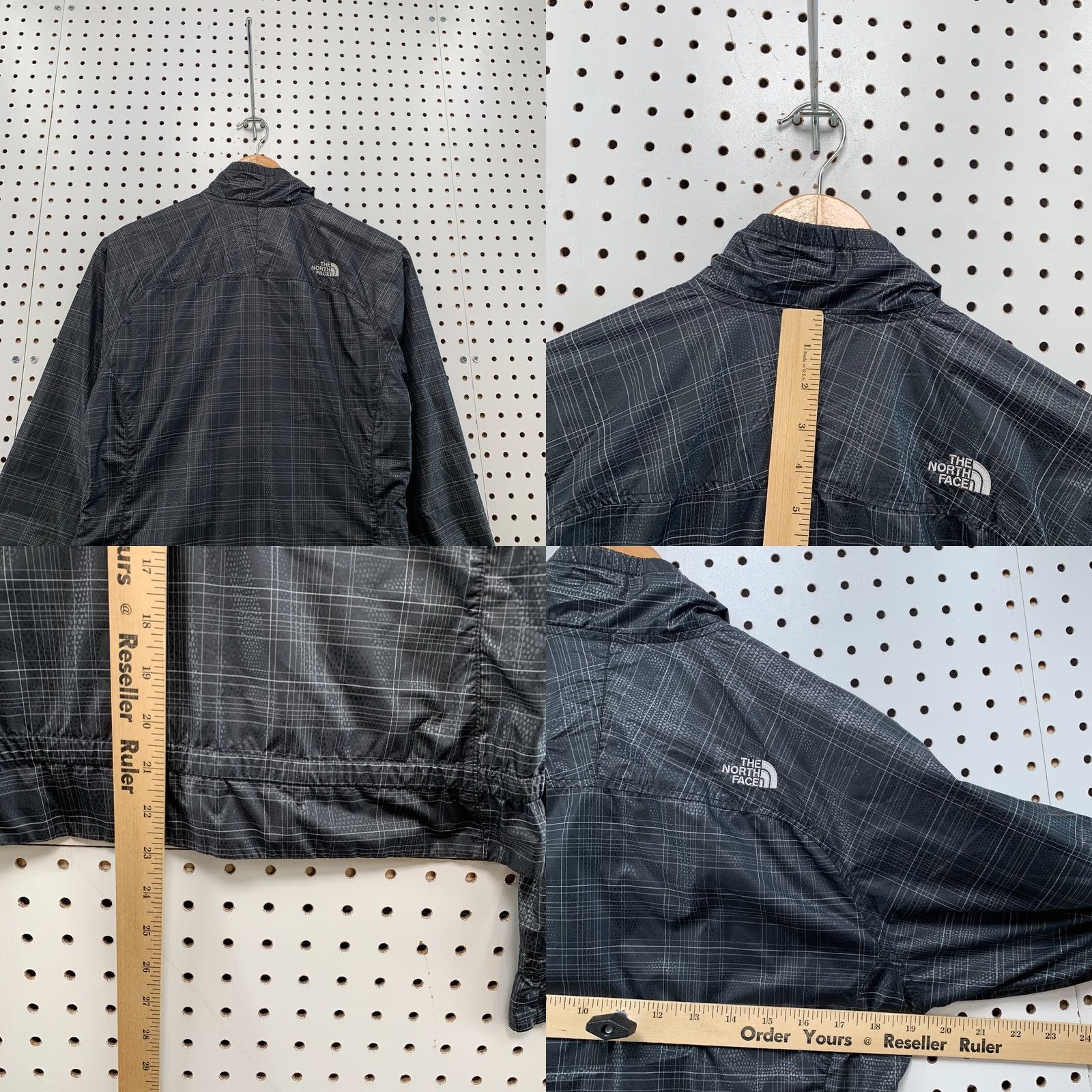 The North Face The North Face Windbreaker Jacket Black Gray Check Womens Small 19.5x22.5 Size S / US 4 / IT 40 - 9 Thumbnail