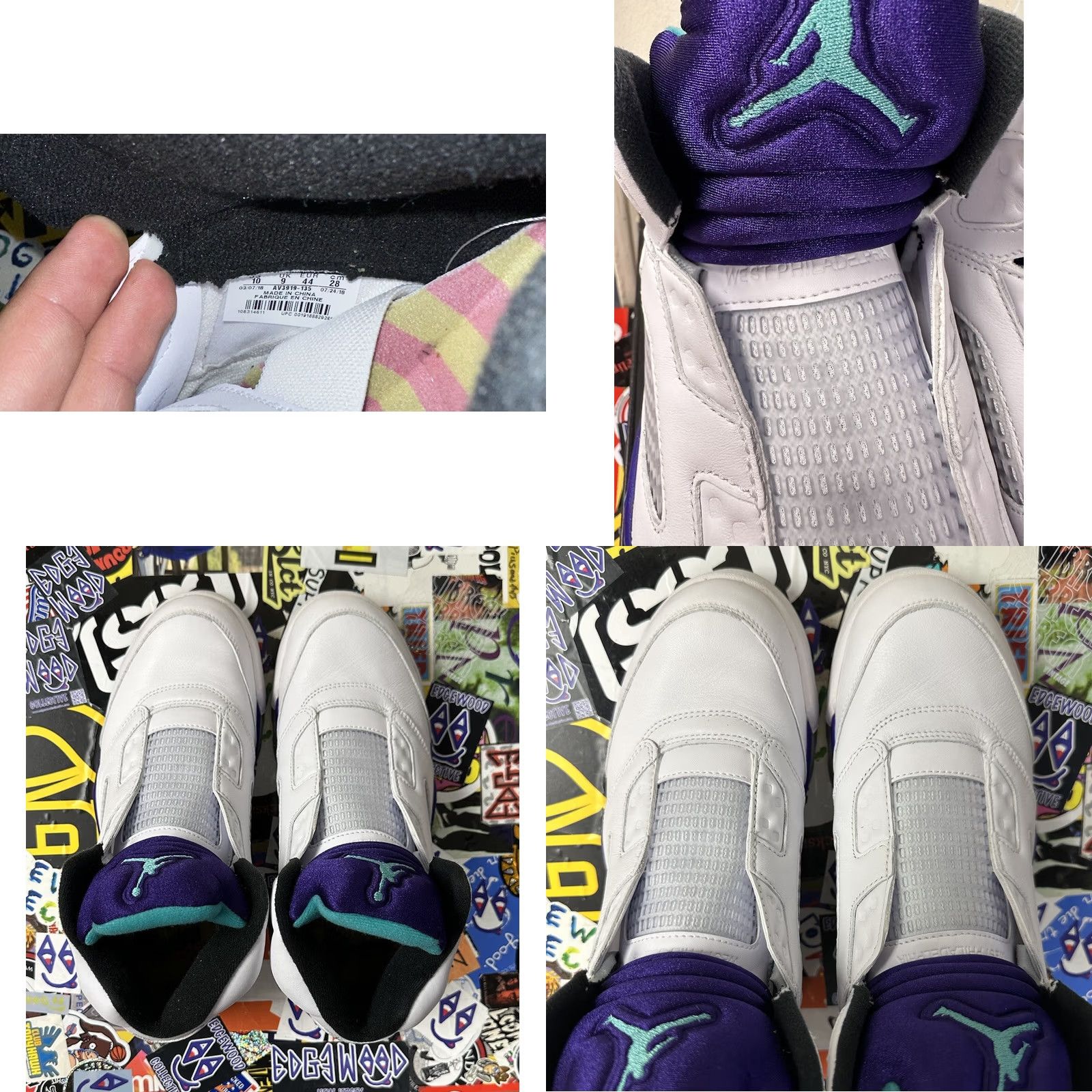 Jordan Brand Nike Air Jordan Retro 5 Fresh Prince NRG Men US 10 Purple Sneaker 2018 Athletic Shoes Mens Basketball Retro 90s Will Smith Jordan AV3919-135 Size US 11 / EU 44 - 10 Thumbnail