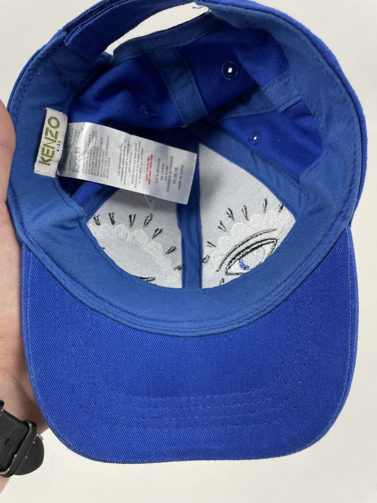 Kenzo Unisex Kid’s KENZO Embroidered Blink Eye Baseball 6-Panel Cap Adjustable Hat Size 26 - 17 Thumbnail