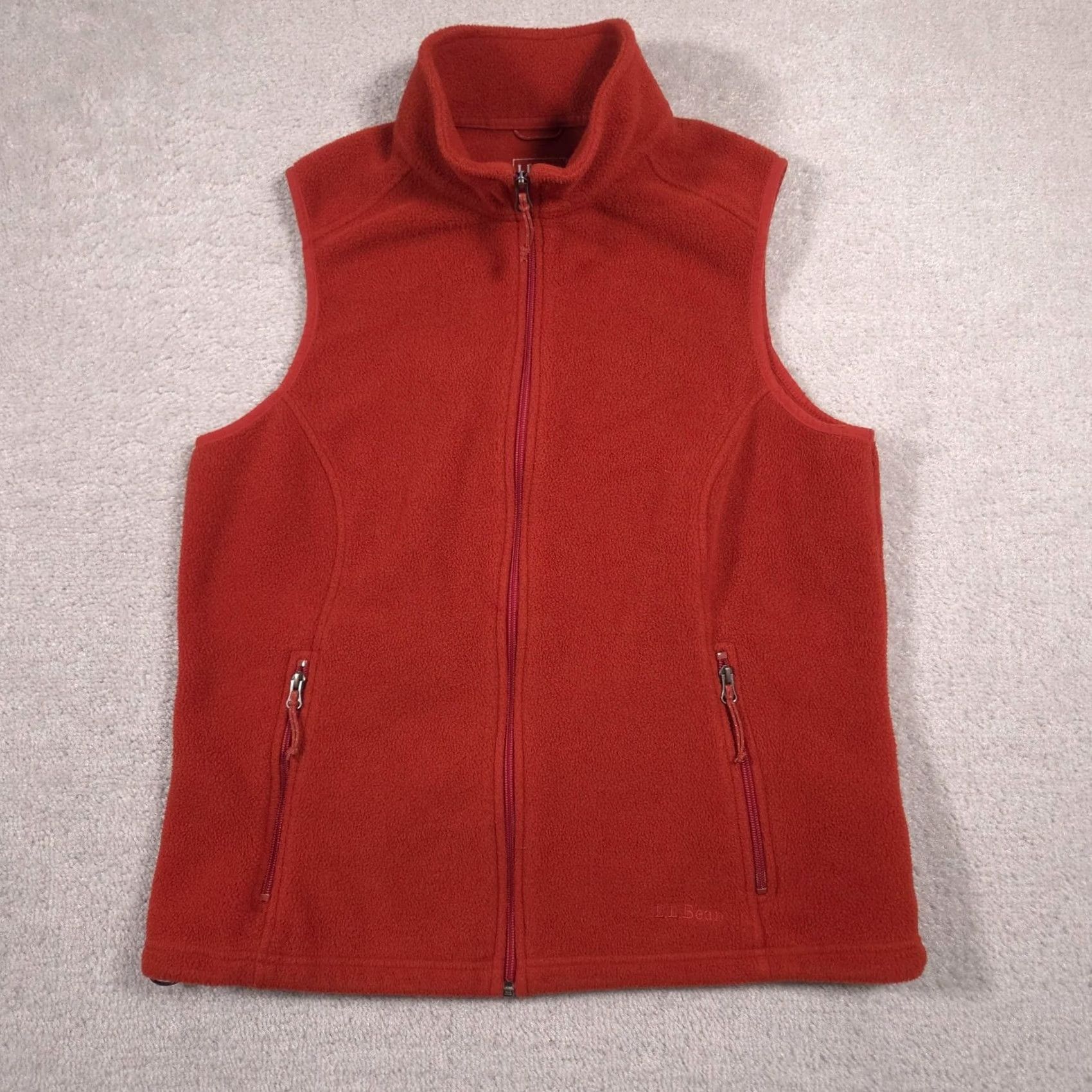 Vintage L.L. Bean Vest Womens Large Orange Fleece Full Zip Pockets Outdoor Hiking Warm Size L / US 10 / IT 46 - 2 Thumbnail