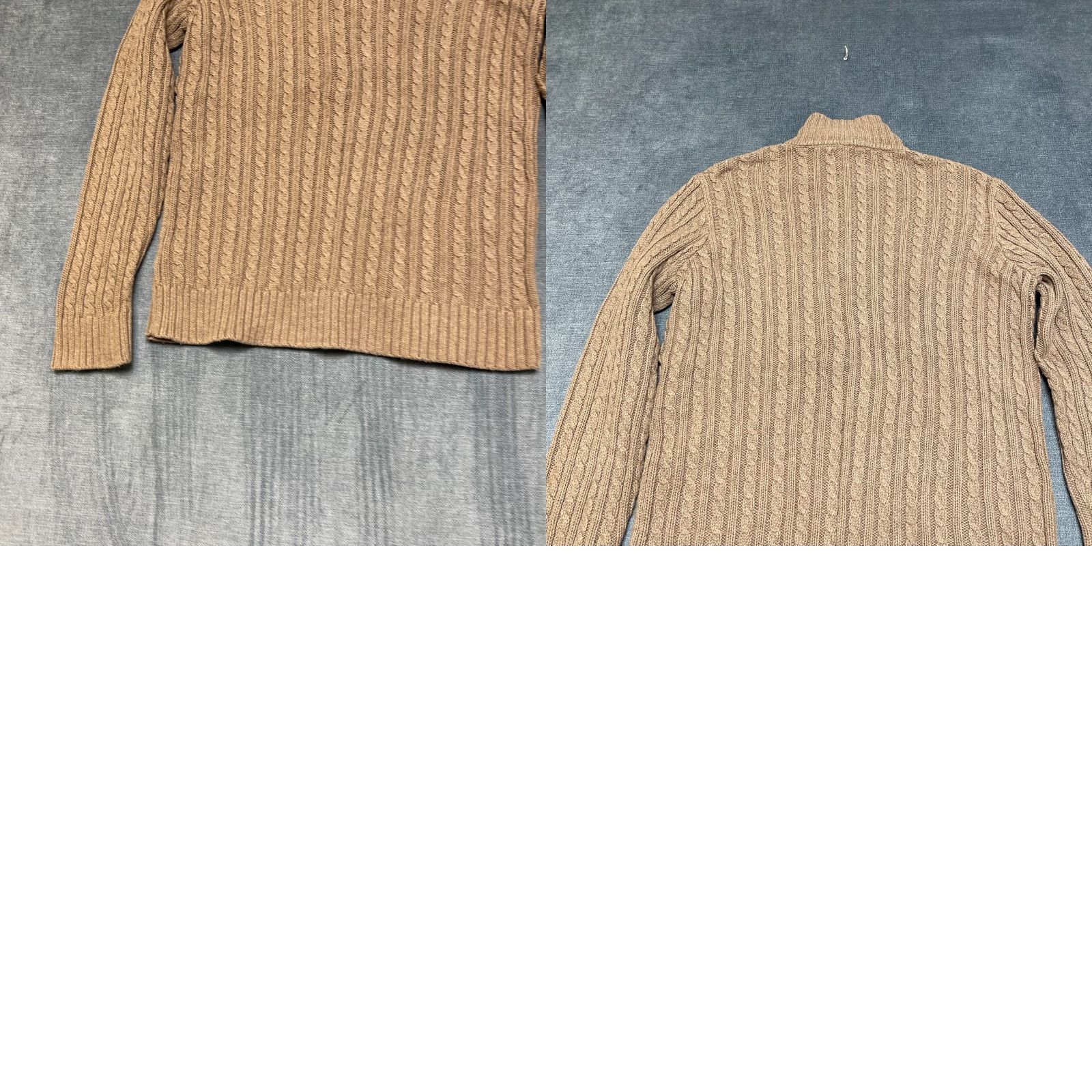 Croft & Barrow Croft & Barrow Ribbed Sweater Womens Medium Brown Cable Knit Cotton Mock Neck Pullover Knit Casual Size M / US 6-8 / IT 42-44 - 9 Thumbnail