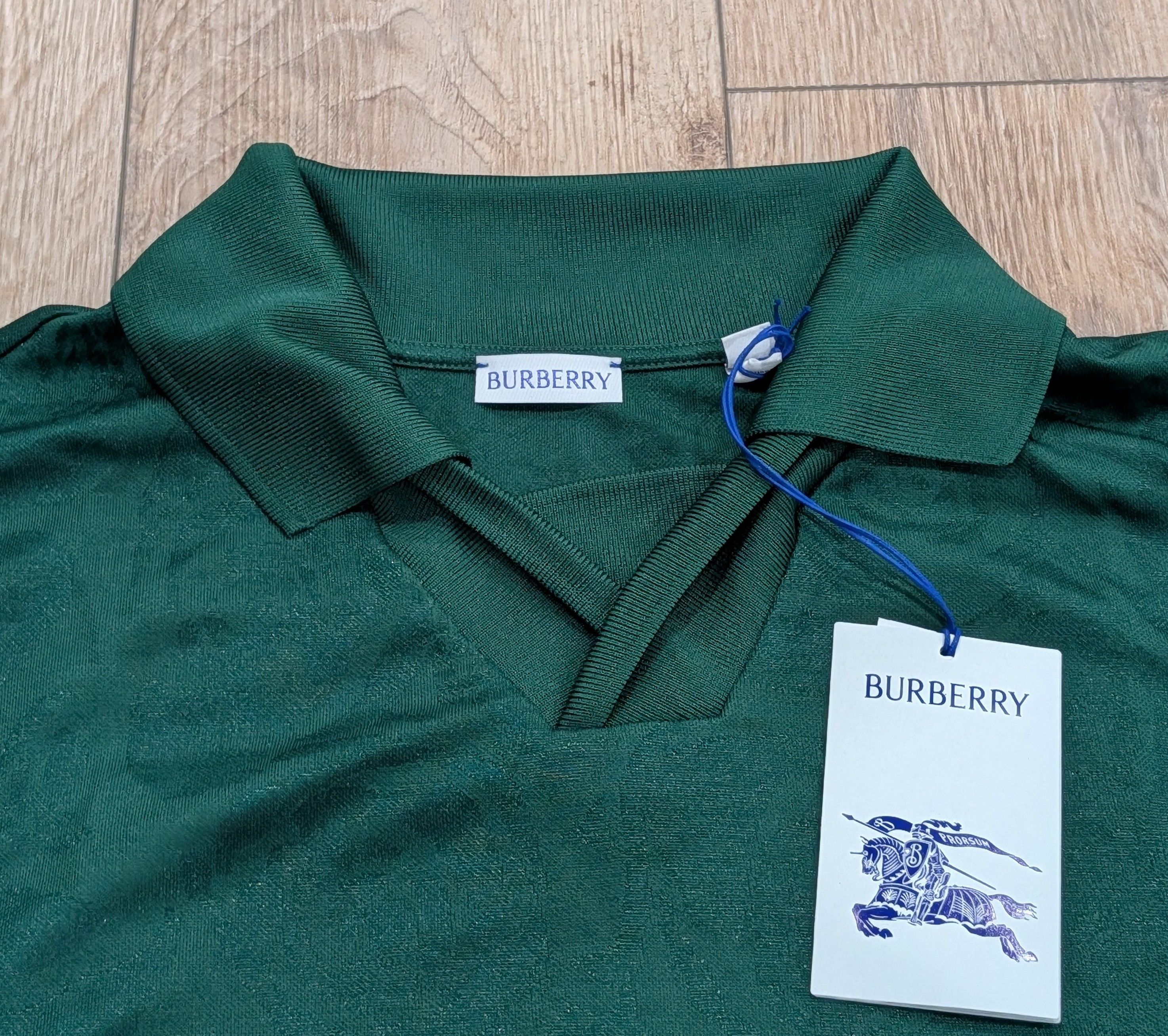 Burberry BURBERRY Floral Johnny Collar Polo Shirt Ivy Green Medium Size US M / EU 48-50 / 2 - 2 Thumbnail