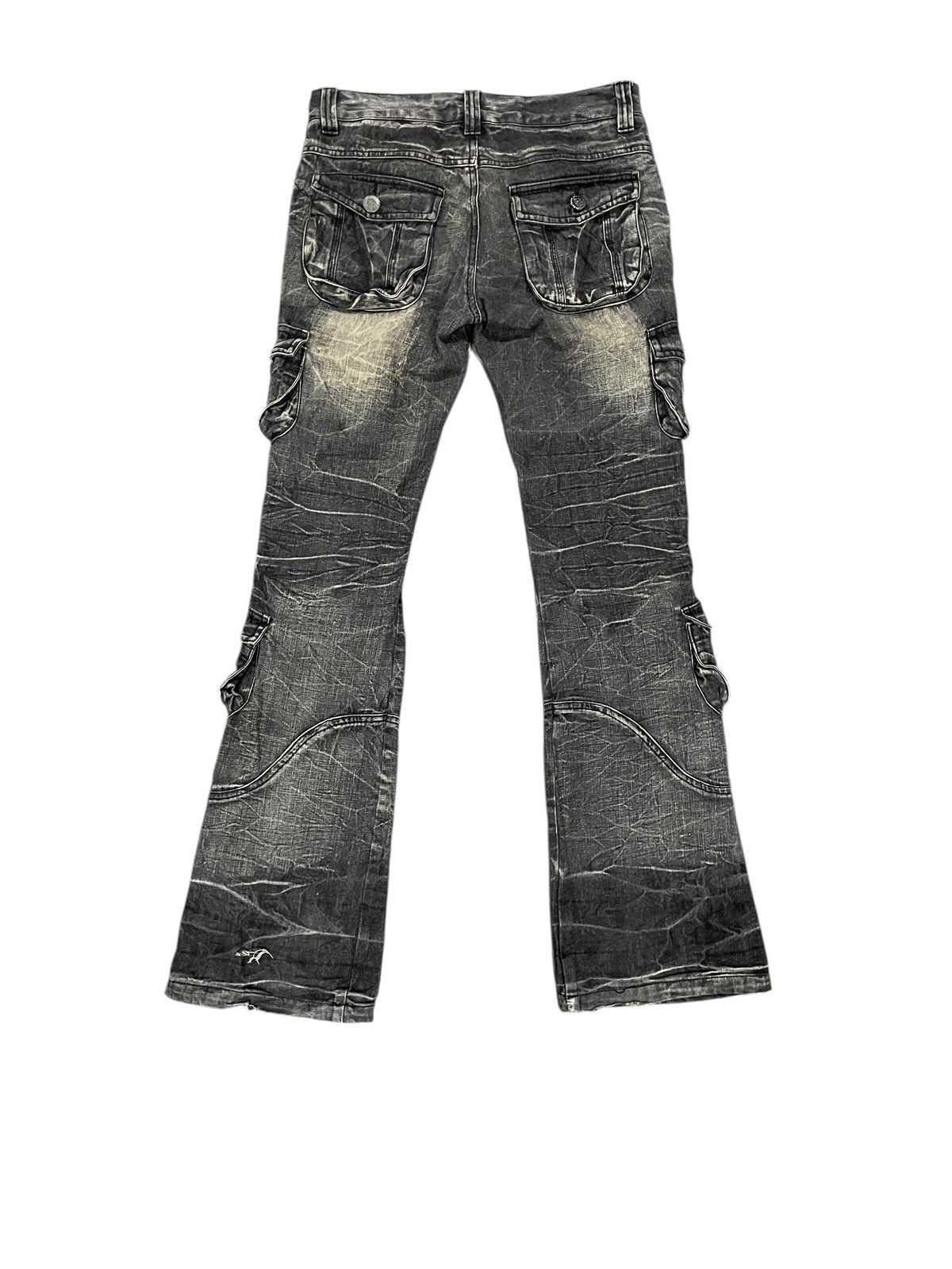 LOWBOX Lowbox Flared Distressed Stonewash Jeans Size US 31 - 6 Thumbnail