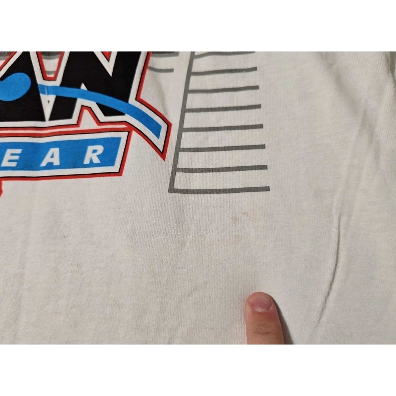 Gildan VINTAGE Nascar Shirt Mens XL Brian Hoppe Graphic Back Hit Y2k 90s Flames Signed White Size US XL / EU 56 / 4 - 8 Thumbnail