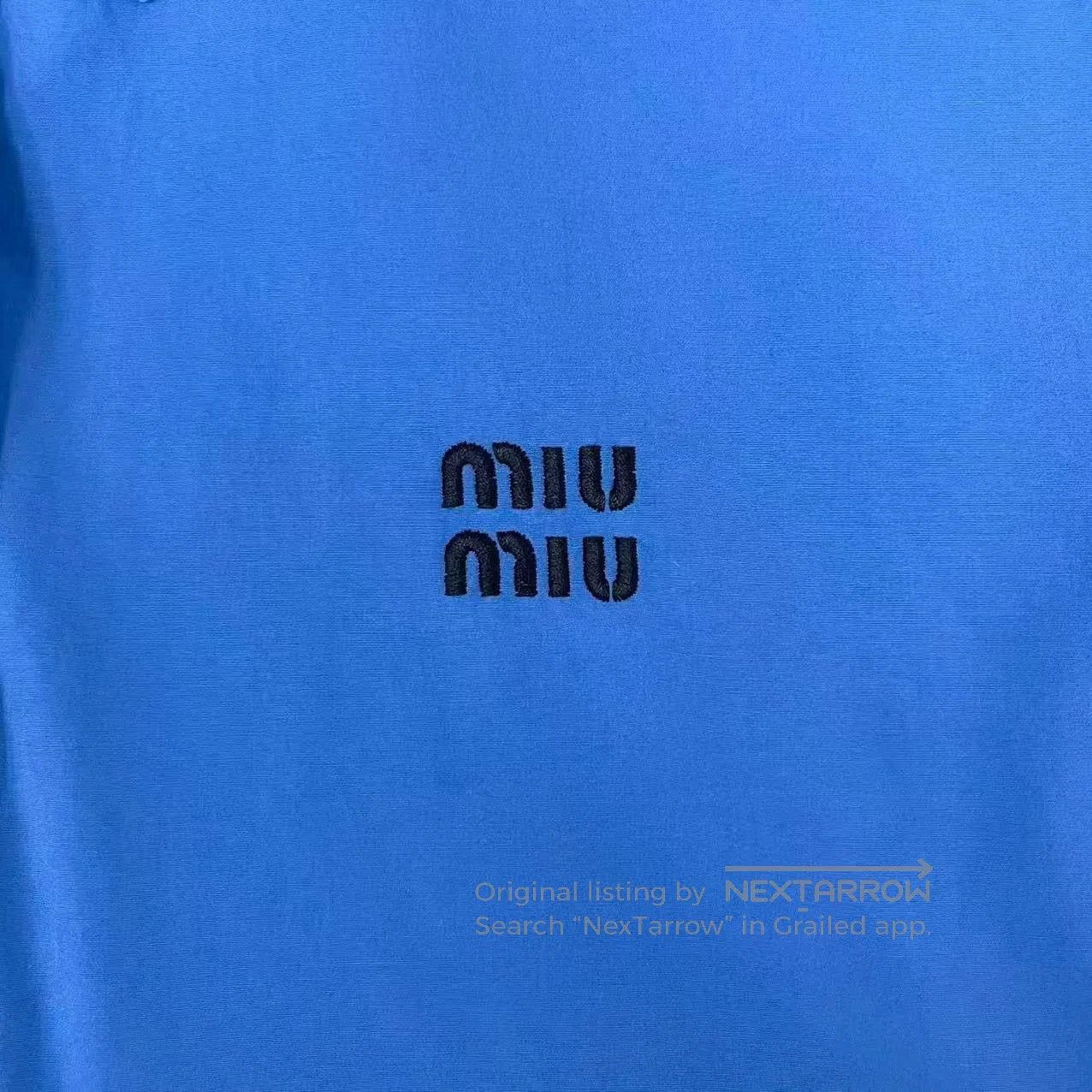 Miu Miu Miu Miu Klein Blue Short Sleeve Shirt. Size M / US 6-8 / IT 42-44 - 4 Thumbnail