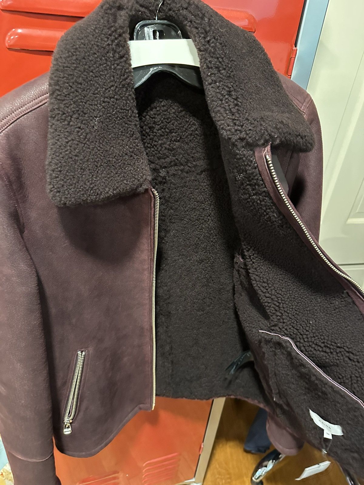 Reiss Reiss shearling coat in Bordeaux Size US M / EU 48-50 / 2 - 7 Thumbnail
