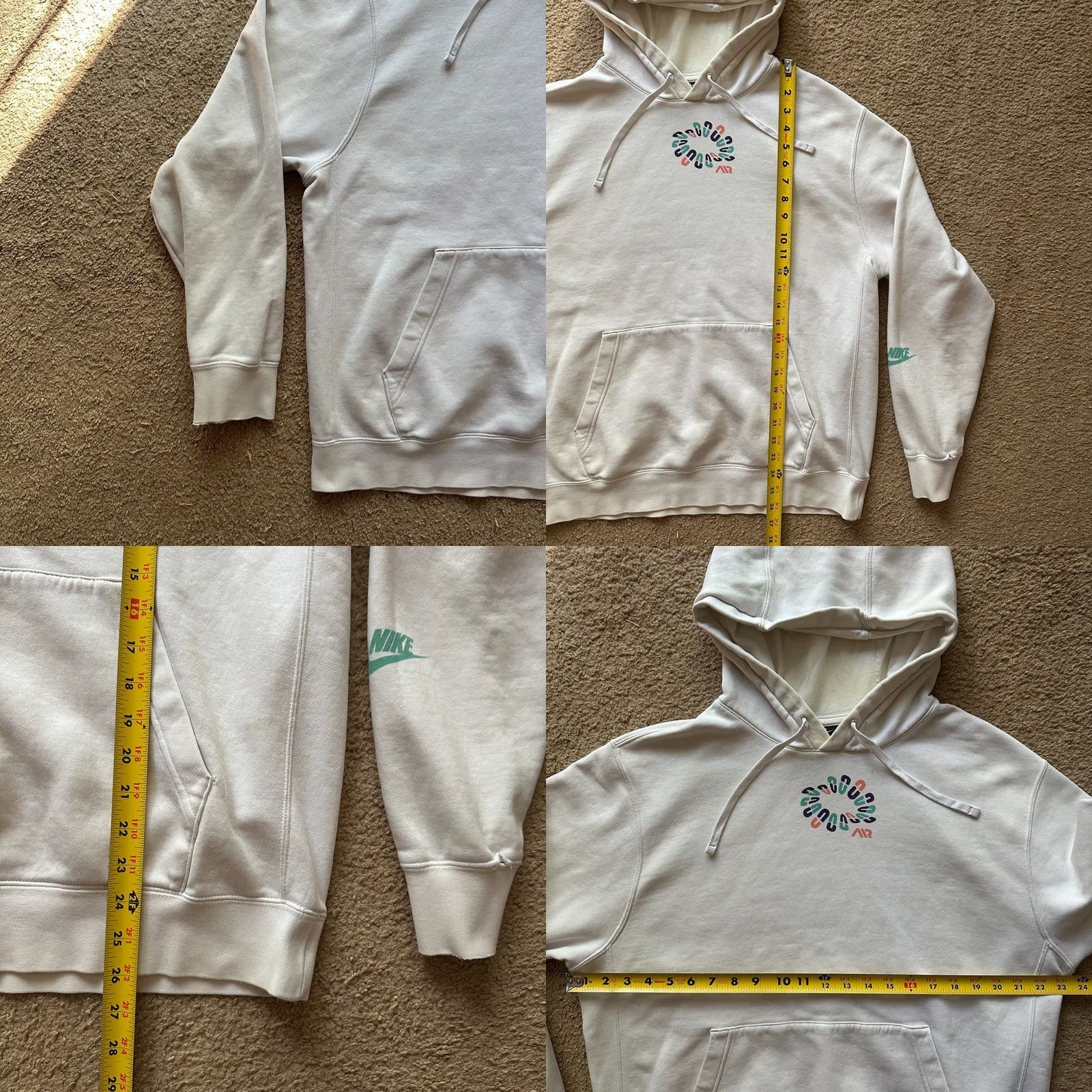 Nike Nike Sweatshirt Mens Pullover Hoodie Logo White Large Size US L / EU 52-54 / 3 - 8 Thumbnail