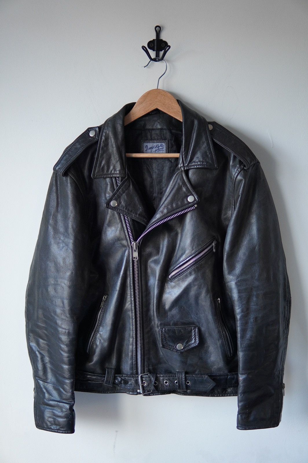 Genuine Leather Vintage Leather Biker Moto Jacket Size US L / EU 52-54 / 3 - 1 Thumbnail