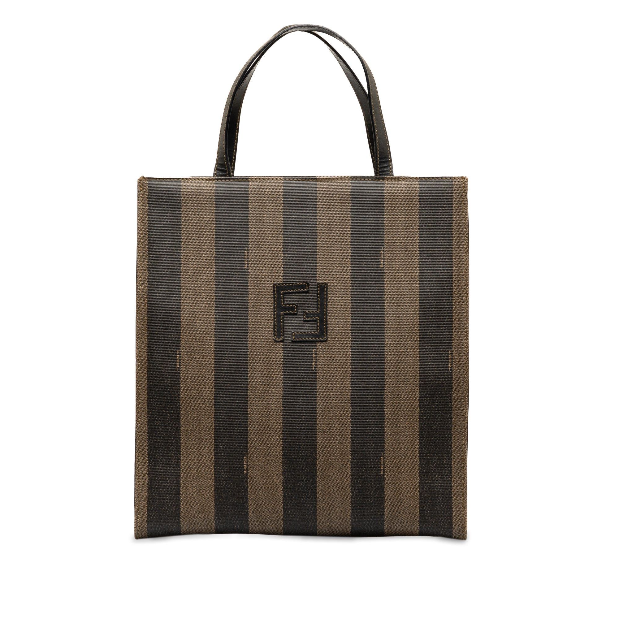 image of Fendi Pequin 2Way Tote Tote Bag in Brown, Women's
