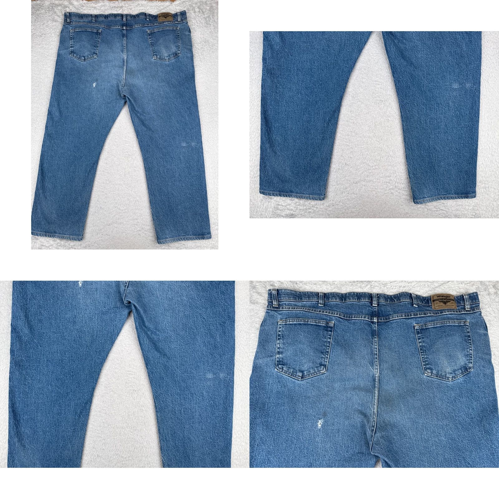 Wrangler Wrangler jeans Mens 50x30 Blue Denim Straight Leg Comfort Waist Cotton Blend Size US 34 / EU 50 - 9 Thumbnail