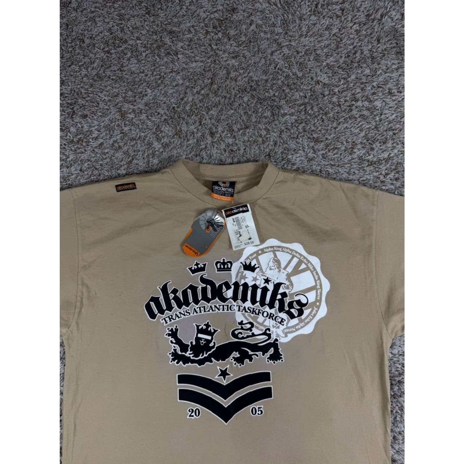Akademiks VINTAGE Akademiks T-Shirt Hip Hop Trans Atlantic Taskforce Tee XL Ivory Men Short Sleeve Crew Neck Graphic Print 2000s Size US XL / EU 56 / 4 - 2 Thumbnail