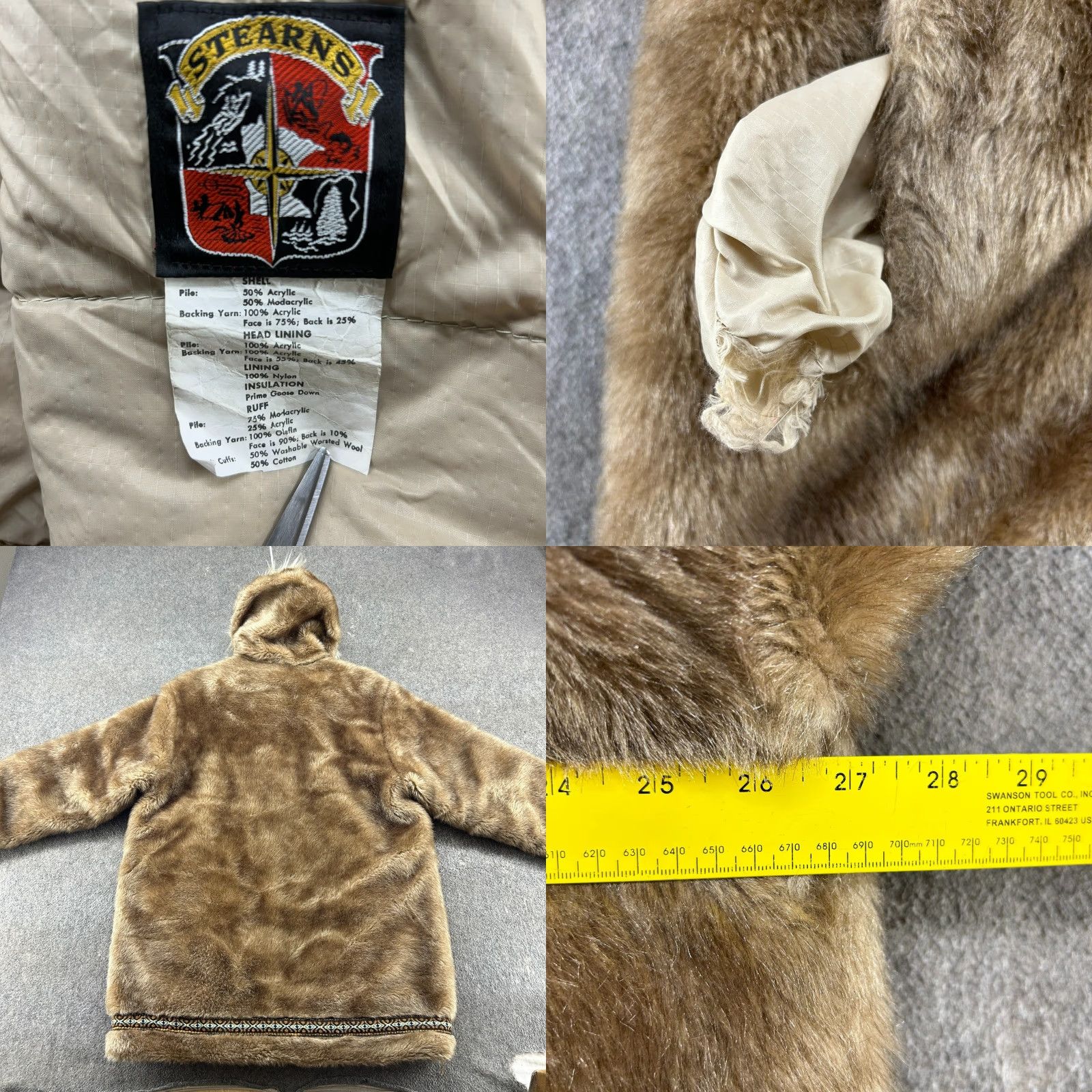 Vintage VINTAGE Stearns Coat Men XL Brown Faux Fur Jacket Goose Down Deep Pile Mink 70s Size US XL / EU 56 / 4 - 8 Thumbnail