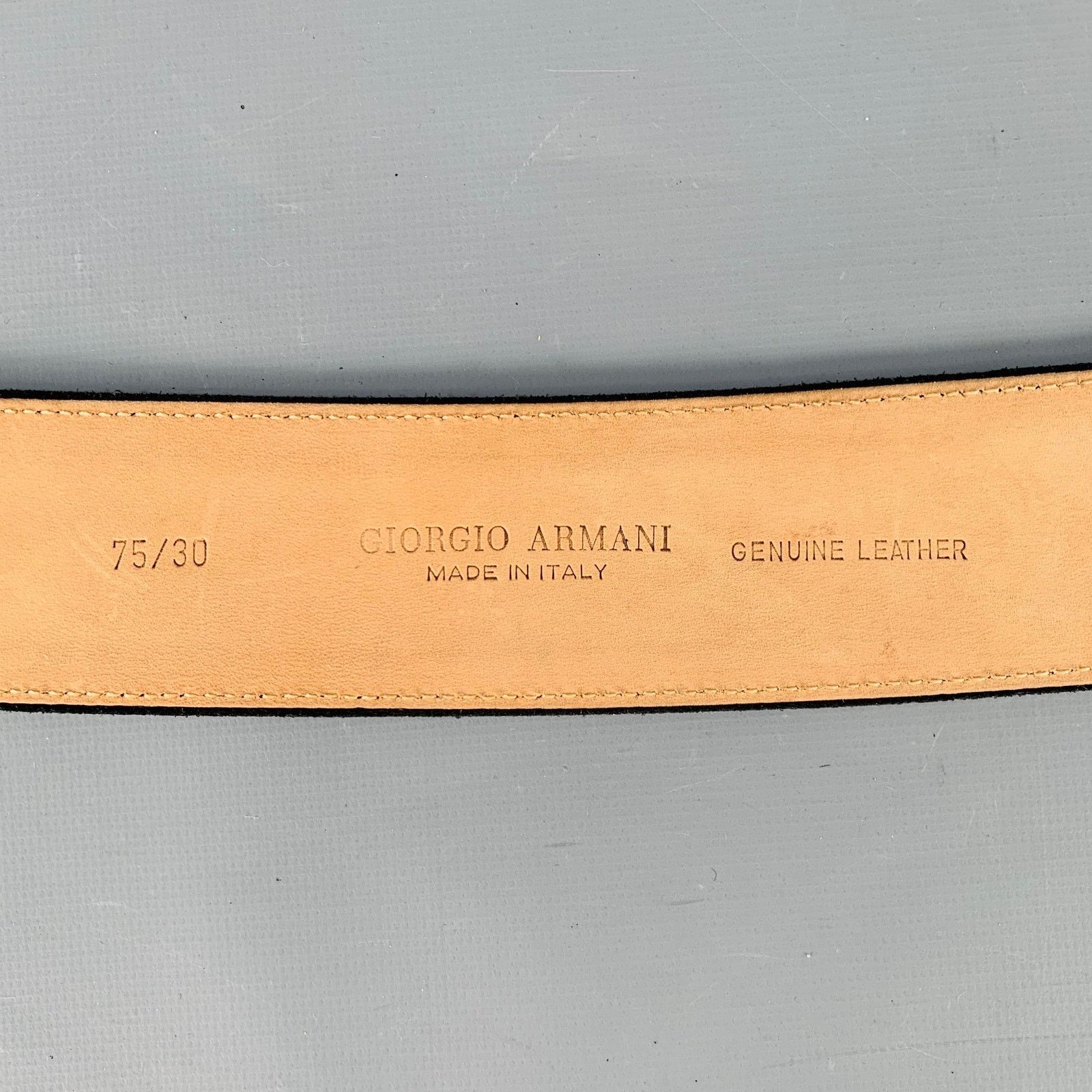 Giorgio Armani GIORGIO ARMANI Black Suede Covered Buckle Belt Size ONE SIZE - 5 Thumbnail