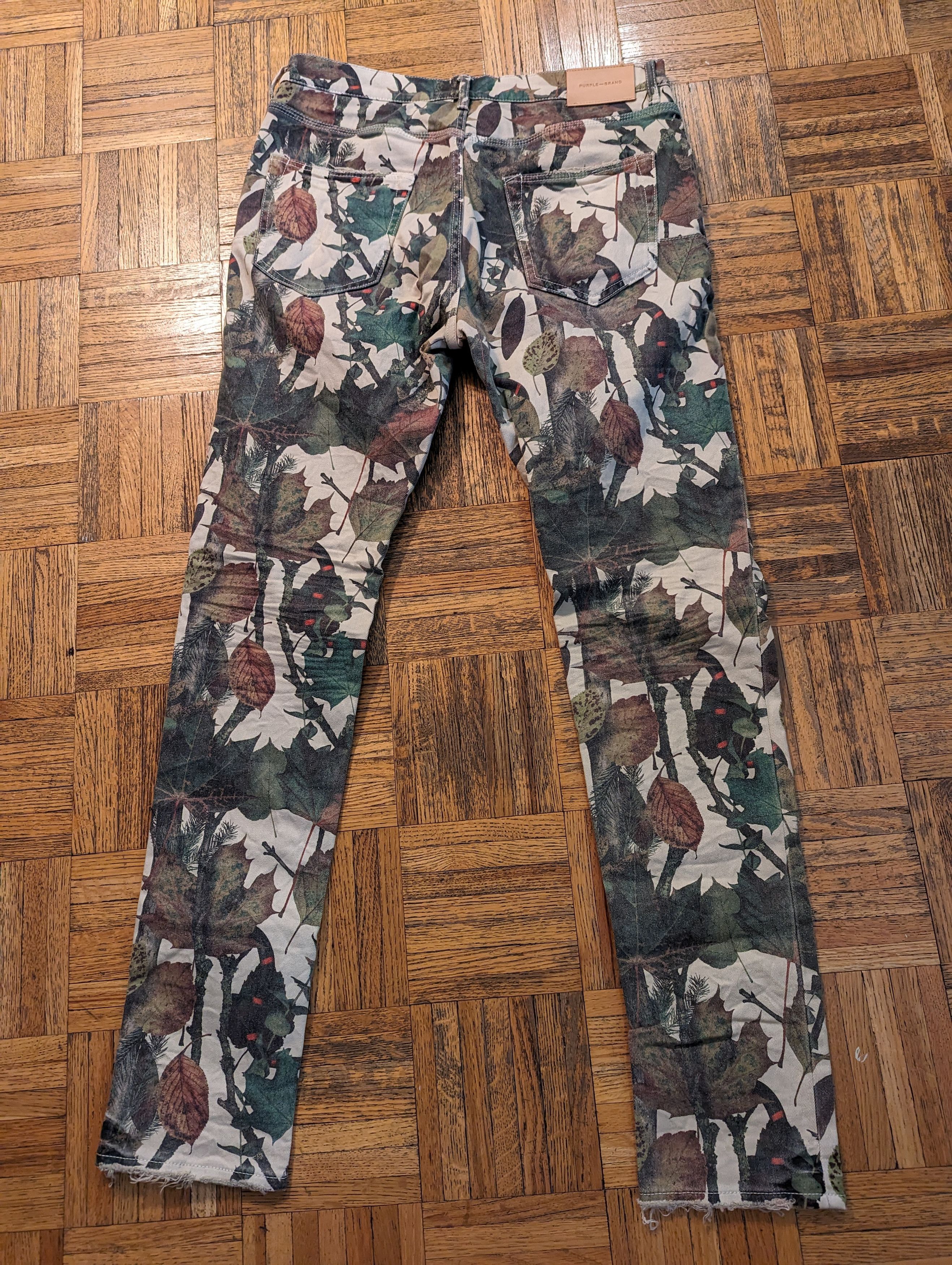 Purple Brand Leaf-print jeans Size US 33 - 15 Thumbnail