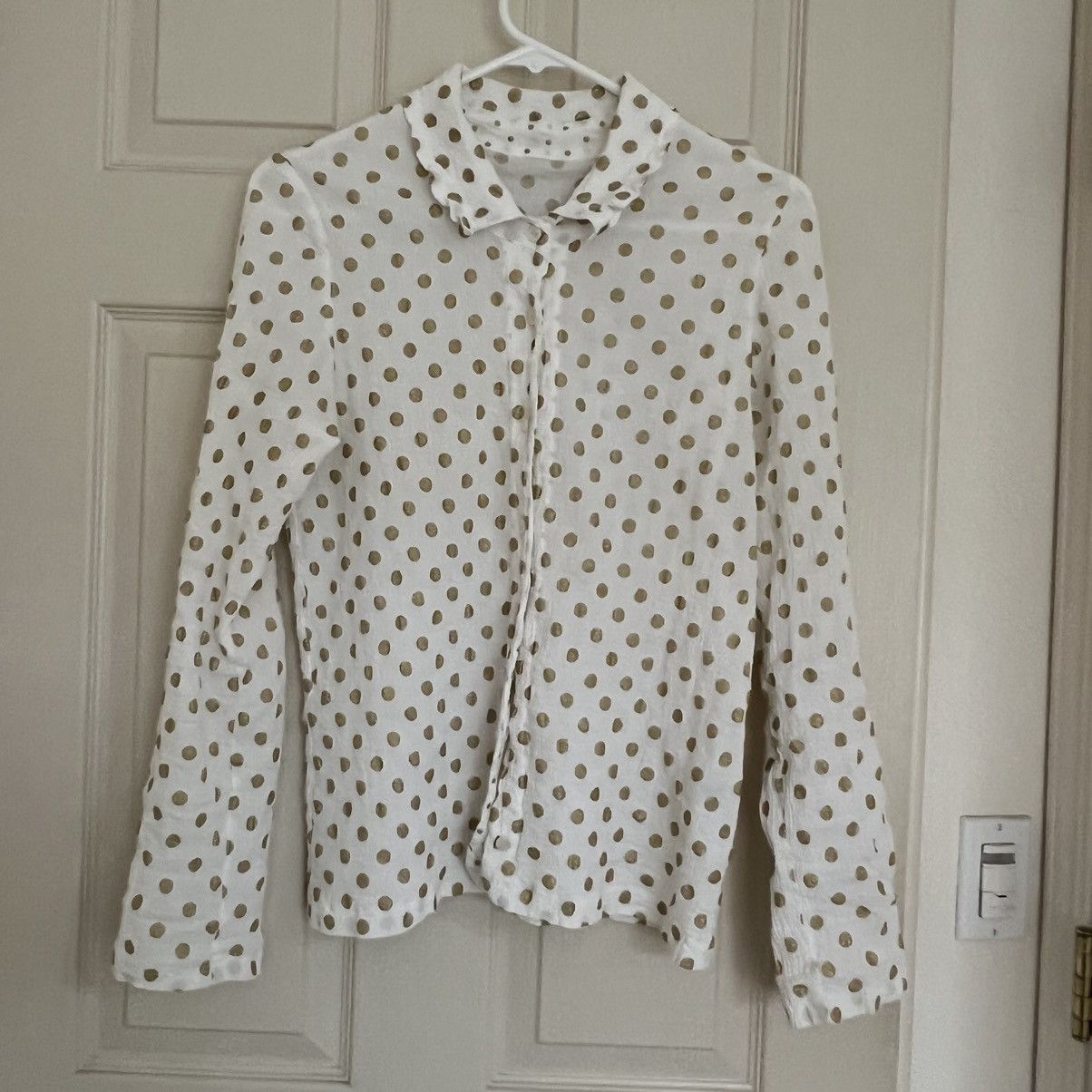 Tsumori Chisato Tsumori Chisato Gold Polka Dot Crinkle Gauze Blouse Japan Size S / US 4 / IT 40 - 5 Thumbnail