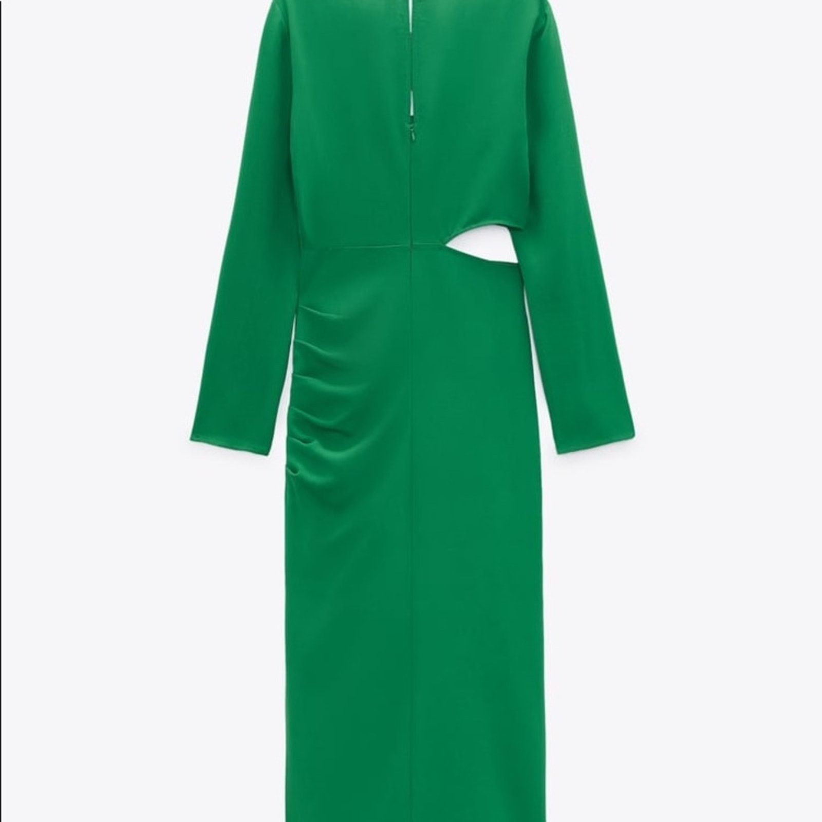 Zara ZARA BLOGGER FAVORITE CUT OUT MIDI DRESS GREEN Size XS / US 0-2 / IT 36-38 - 10 Thumbnail