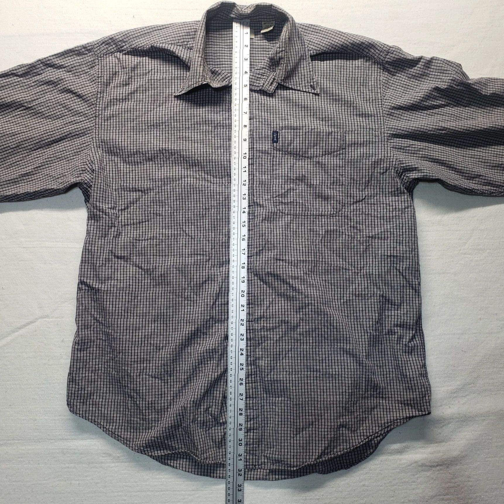 Izod IZOD Shirt Adult Men's Gray Checkered Short Sleeve Button Up XL Extra Large Size US XL / EU 56 / 4 - 7 Thumbnail