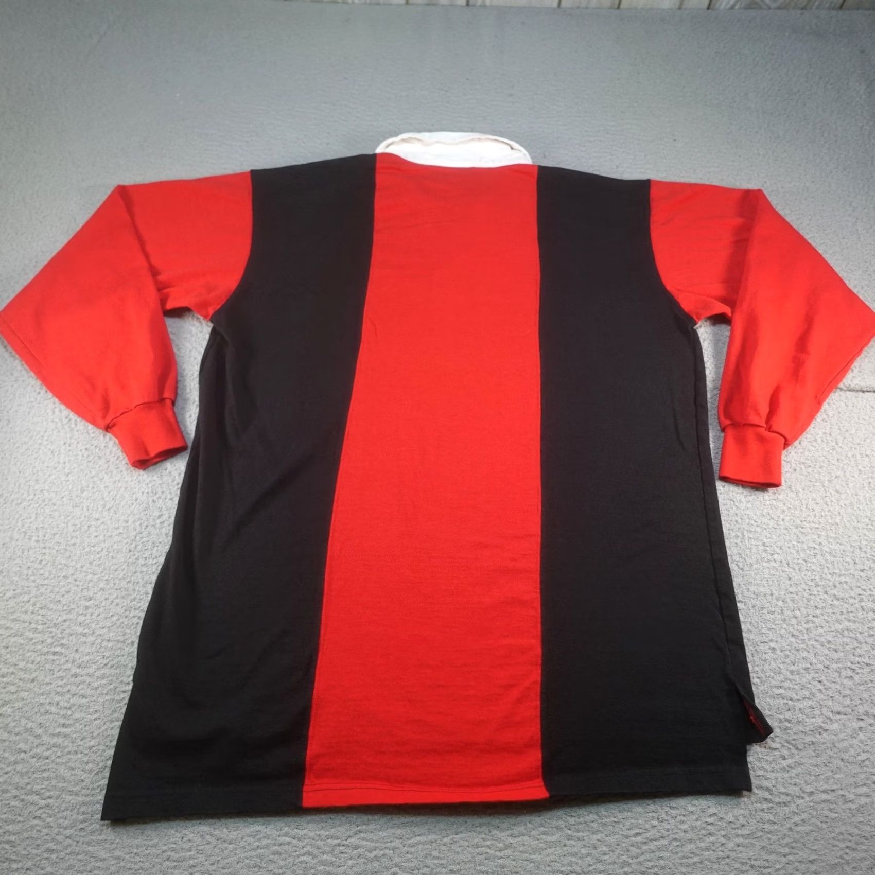 Etro VINTAGE The Game Rugby Shirt Mens XL Red Black Striped 100% Cotton Pullover Long Sleeve Collared Polo Casual Preppy Canada Size US XL / EU 56 / 4 - 5 Thumbnail