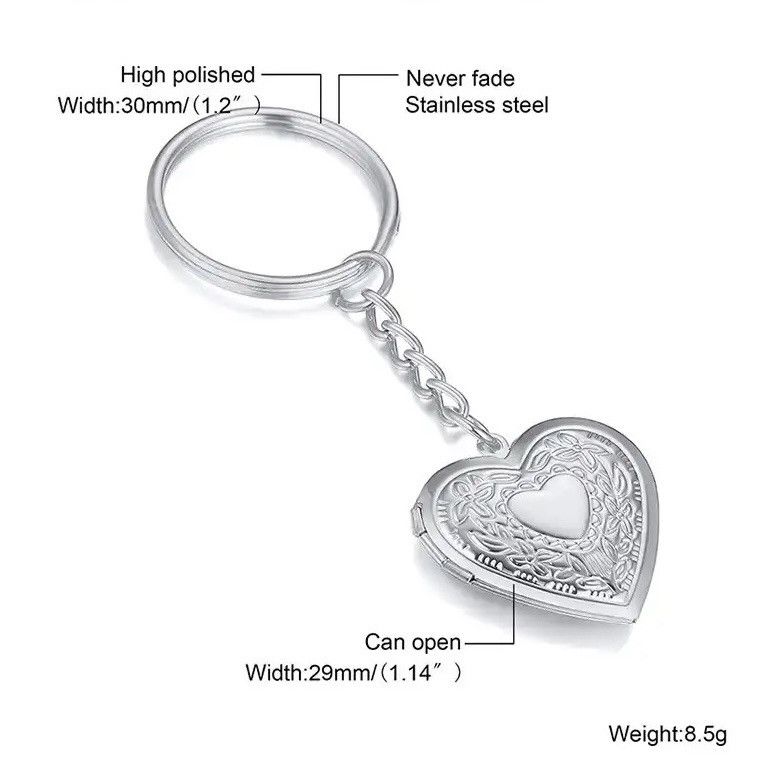 Other Heart Charm Image Insert Locket Keychain Size ONE SIZE - 3 Thumbnail