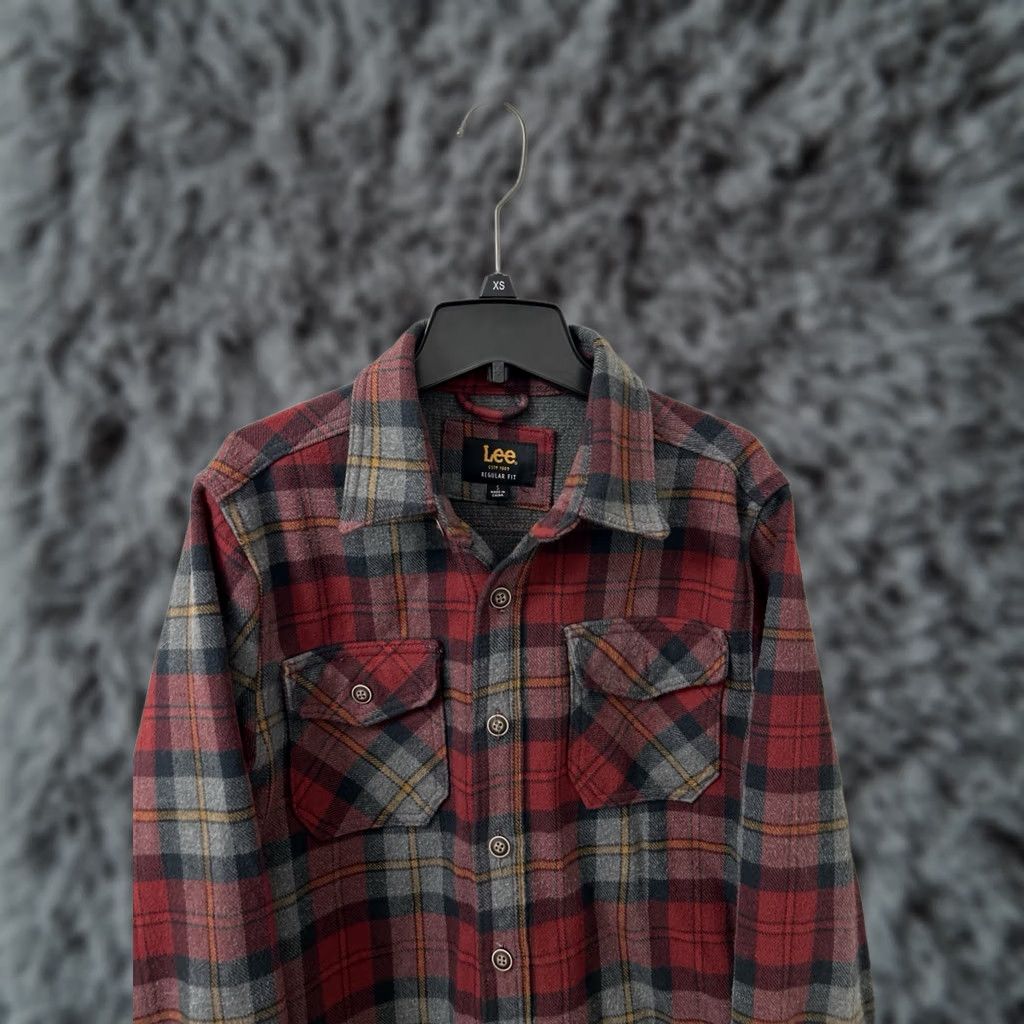 Lee Lee Shirt Mens S Red Plaid Flannel Lined Shacket Button Down Pockets Vintage: No Size US S / EU 44-46 / 1 - 1 Thumbnail