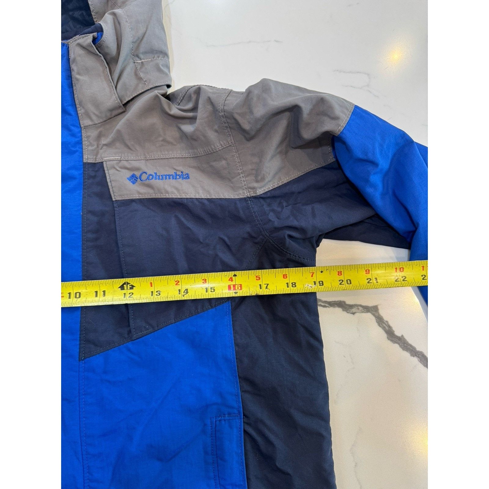 Columbia Columbia Youth M Omni-Tech Waterproof Hooded Jacket Blue Size M / US 6-8 / IT 42-44 - 5 Thumbnail