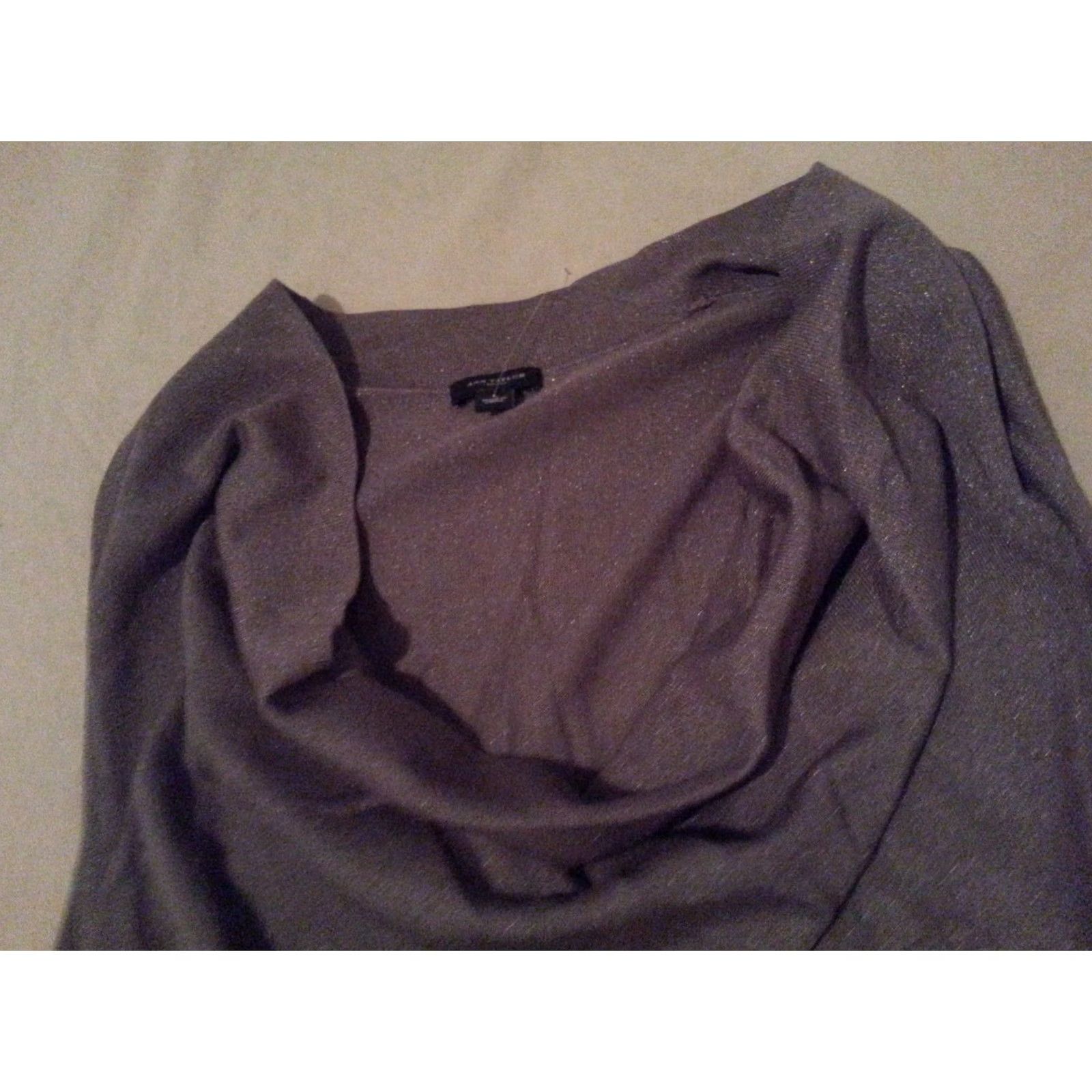 Ann Taylor Womens Ann Taylor Shirt Blouse L Large Beige Ruffle Scoop Neck Womens Blouse Size L / US 10 / IT 46 - 3 Thumbnail