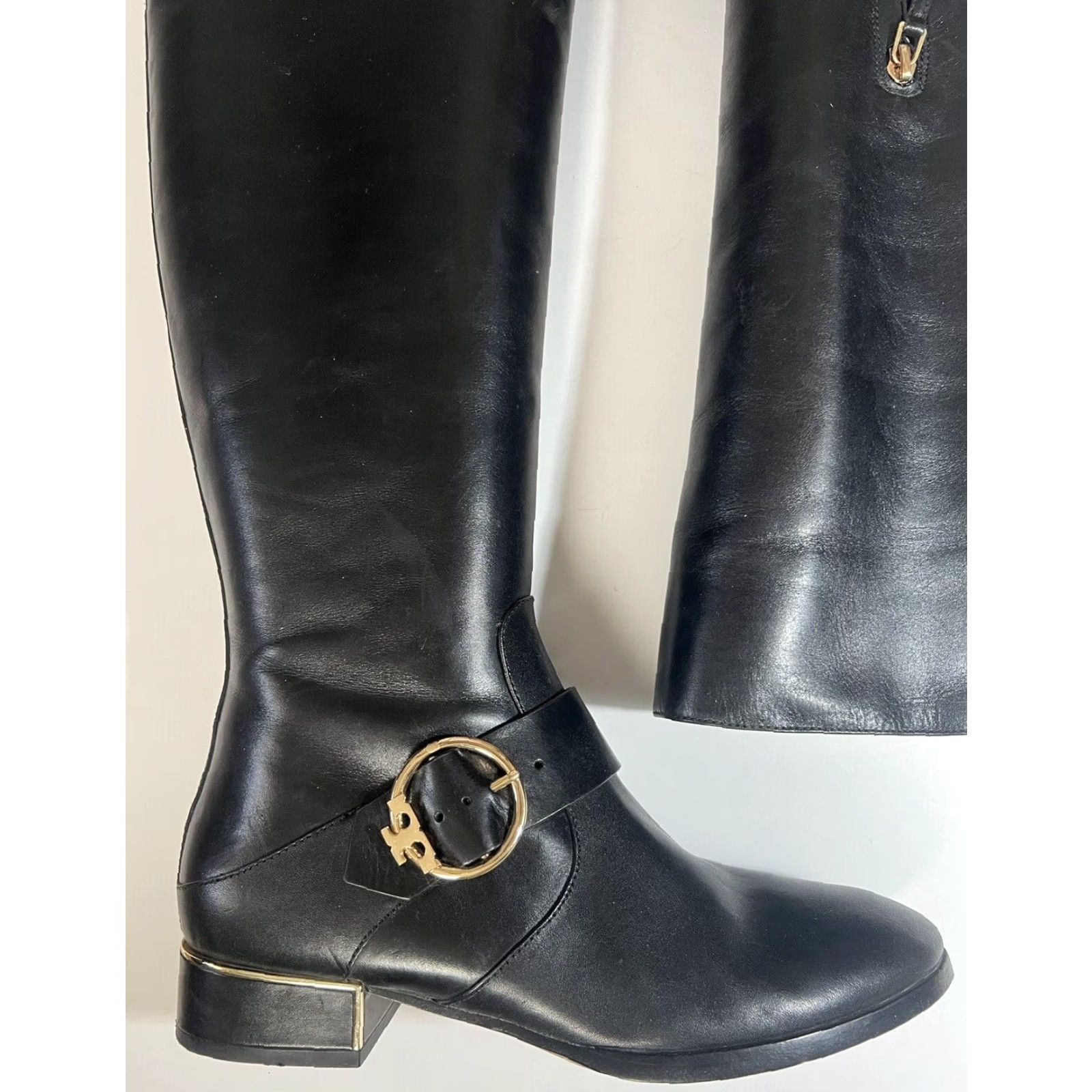 Tory Burch Tory Burch Sofia Knee High Riding Boots 9 Black Leather Zip Buckle Logo Womens Boots Size US 9 / IT 39 - 4 Thumbnail