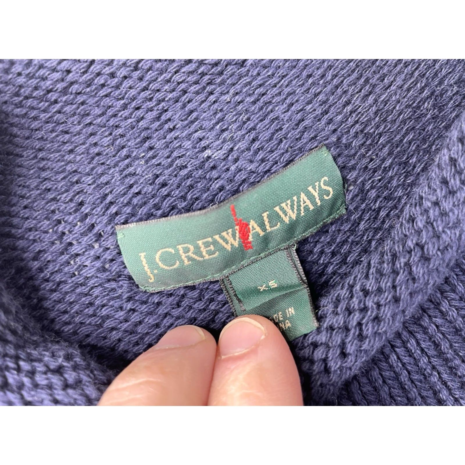 J.Crew VINTAGE J.CREW Sweater Roll Neck Knit Womens XS Oarsman Pullover Cotton Blue Dot Pullover Women XS Size XS / US 0-2 / IT 36-38 - 3 Thumbnail