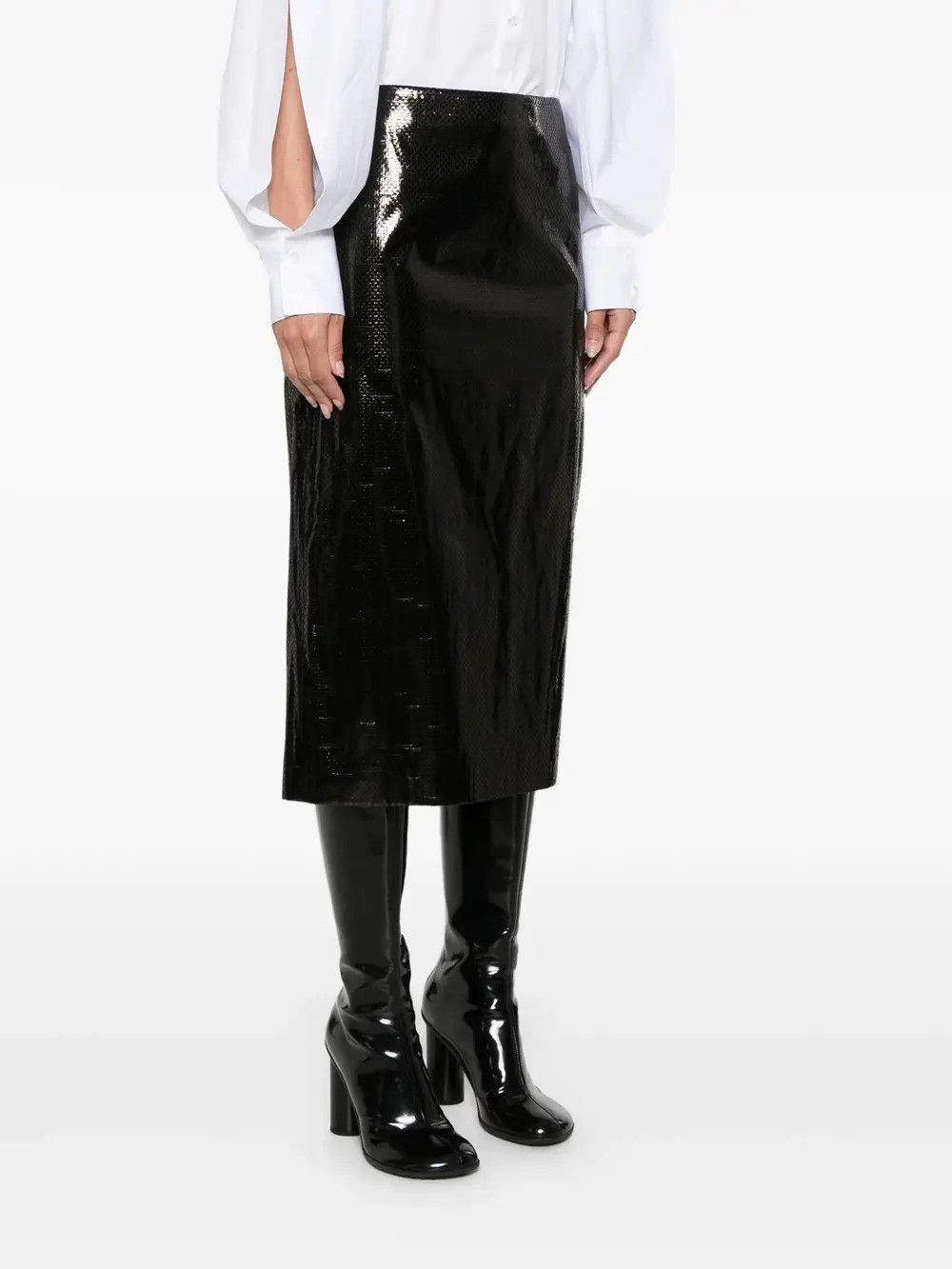 Alexander McQueen o1s22i1n0226 Silk Nylon Tarpaulin Skirt in Black Size 28" / US 6 / IT 42 - 3 Thumbnail
